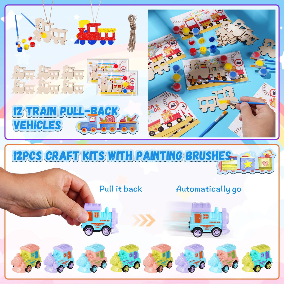 122Pcs Train Party Favors Birthday Themed Party Decoration - Vanblue Official Imagery - 5