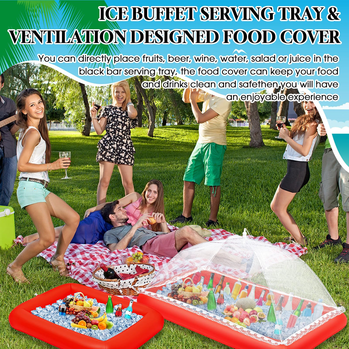 4 Pcs Inflatable Ice Tray Serving Bar Buffet Set 2 Pcs Food - Leitee Official Imagery - 7