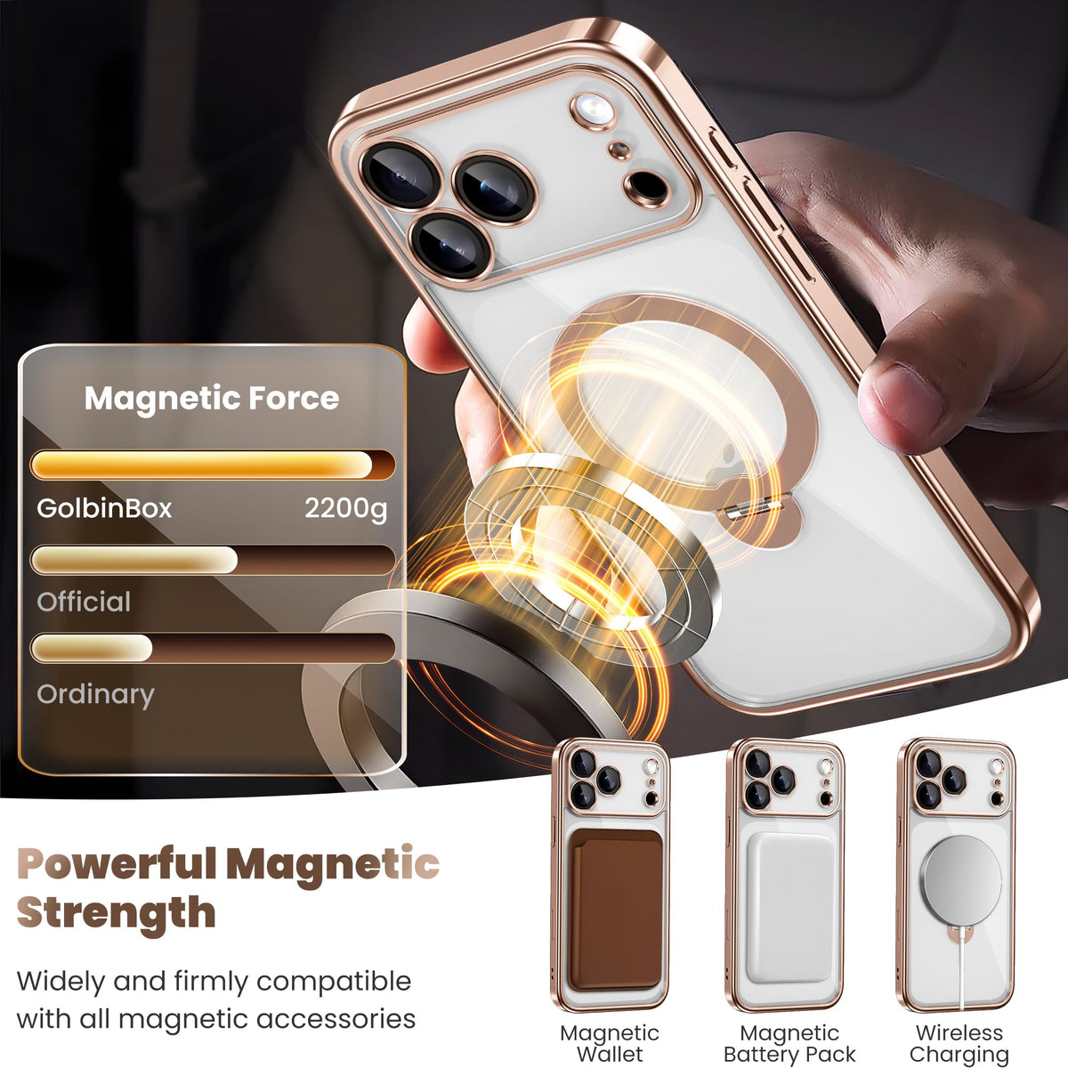 GolbinBox for iPhone 17 Pro Case with 360 Spin Magnetic - GolbinBox Official Imagery - 4