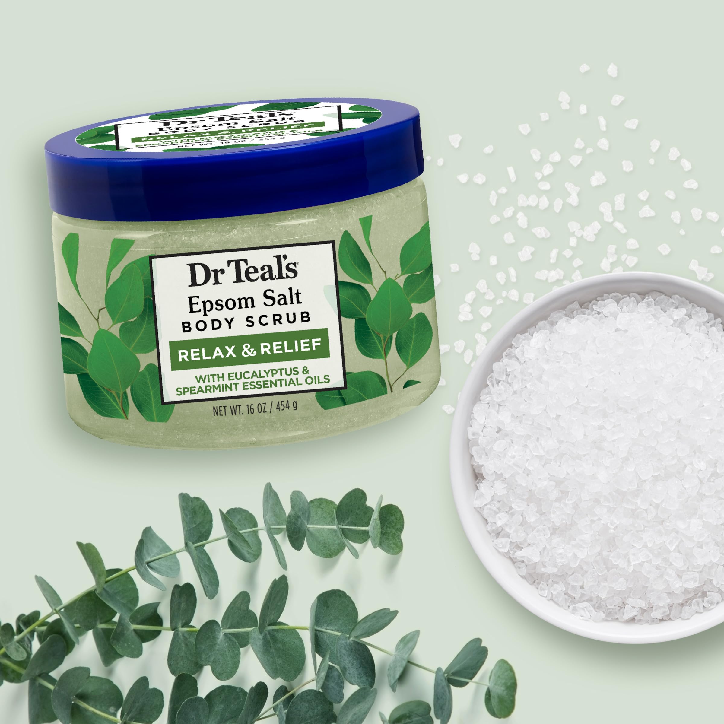 Dr Teal's Pure Epsom Salt Body Scrub, Relax & Relief with Eucalyptus & - Dr Teal's Official Product View 6