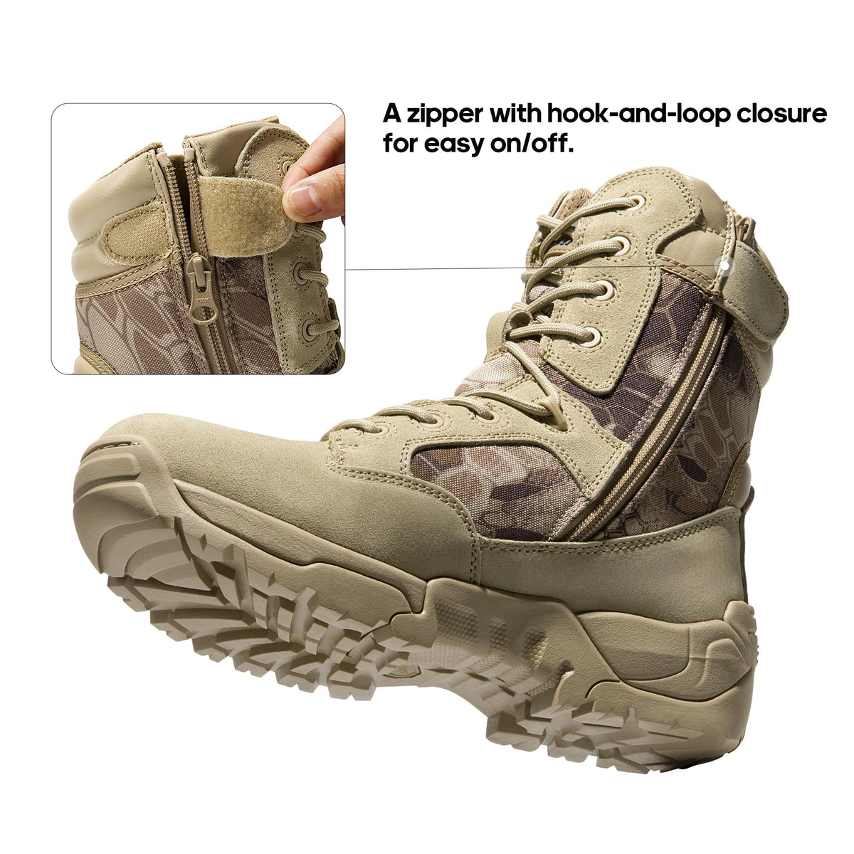NORTIV 8 Men s Military Tactical Work Boots Hiking Side Zip - NORTIV 8 Official Imagery - 4