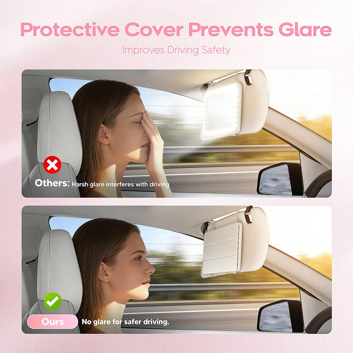 Upgraded Car Sun Visor Mirror Vanity as Gift for Women Men - Epltion Official Imagery - 4