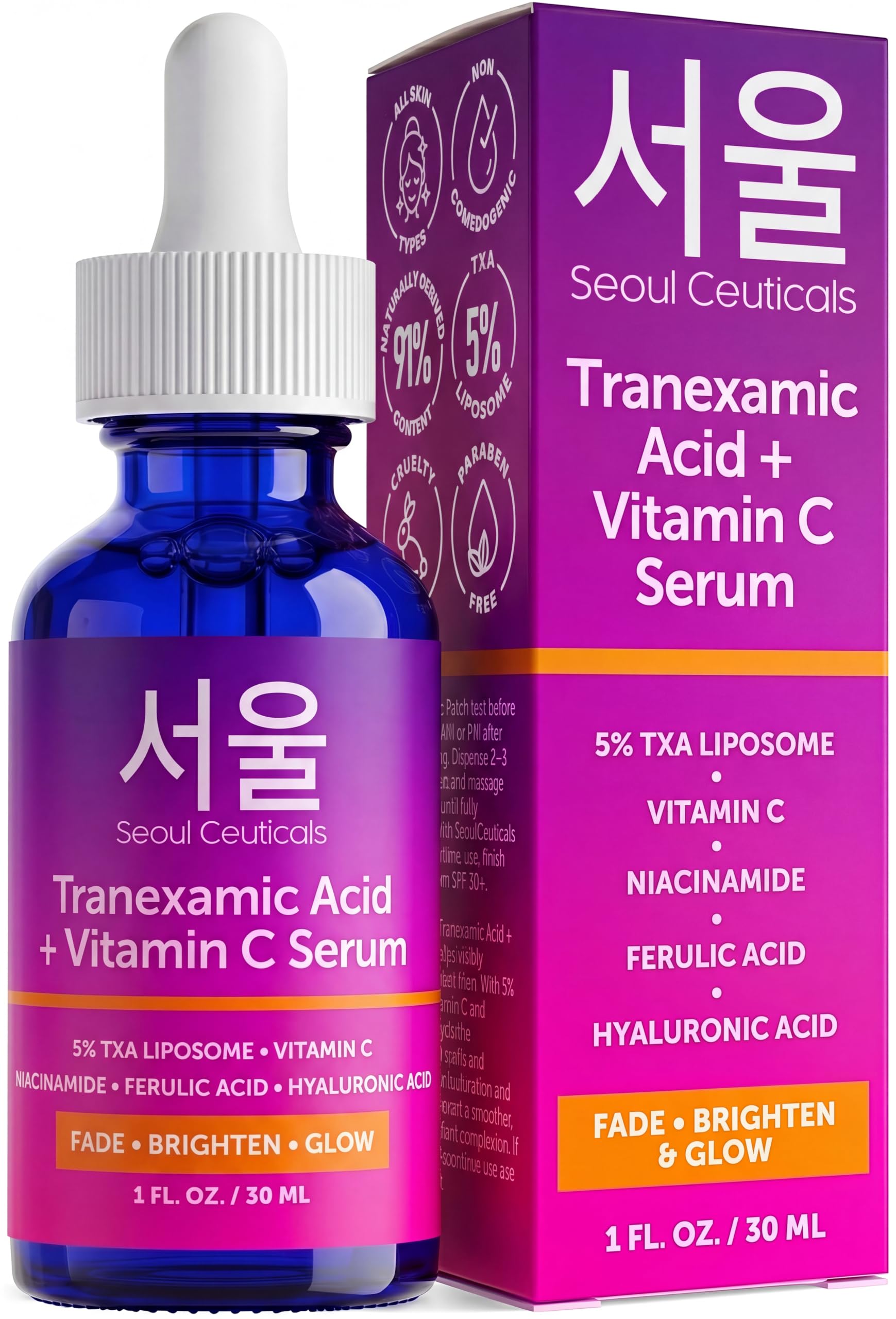 SeoulCeuticals Korean Skin Care 20% Vitamin C Serum for Face + - SeoulCeuticals