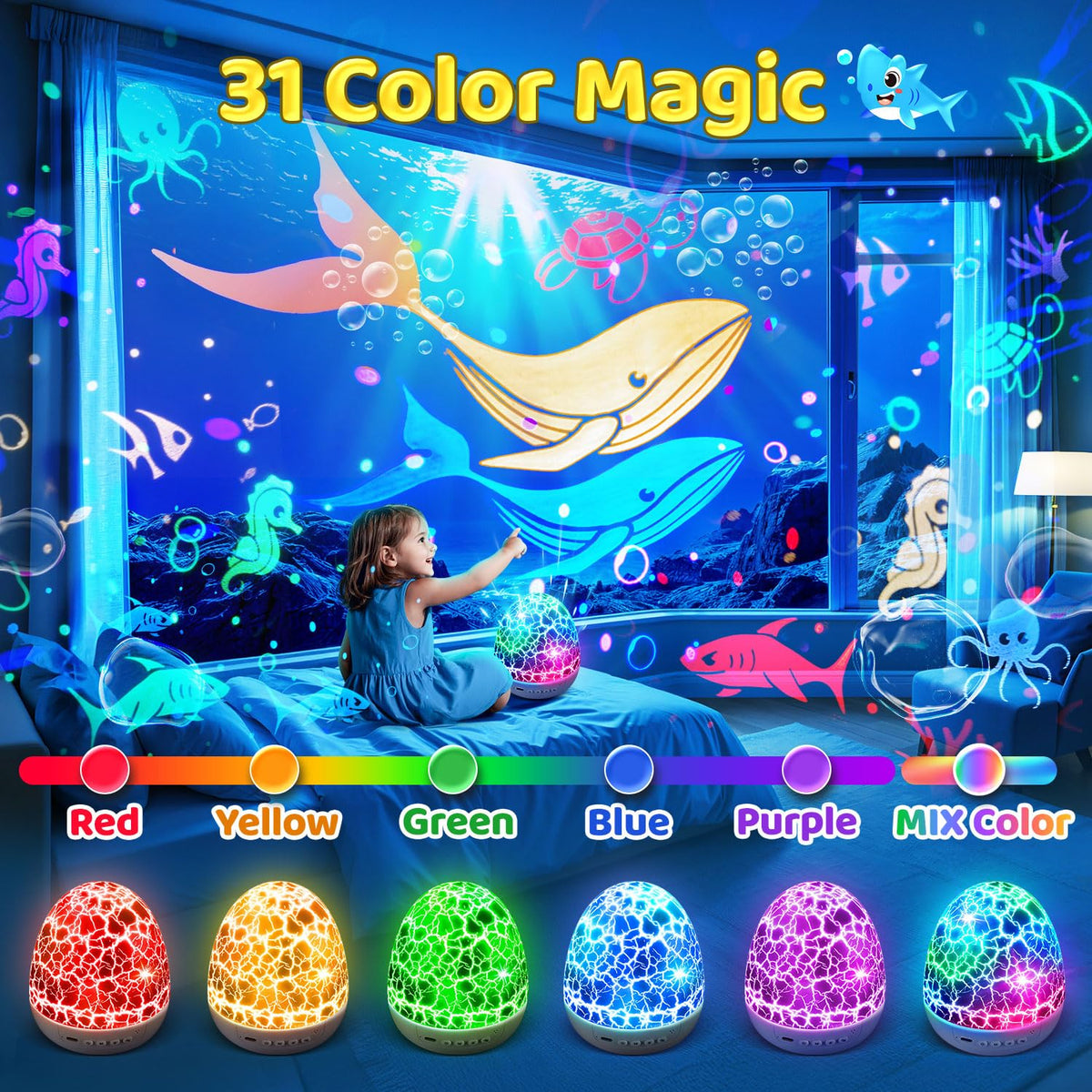 Ocean Baby Night Light Projector Sensory Toys for 1 2 3 4 5 - Staryou Official Imagery - 3