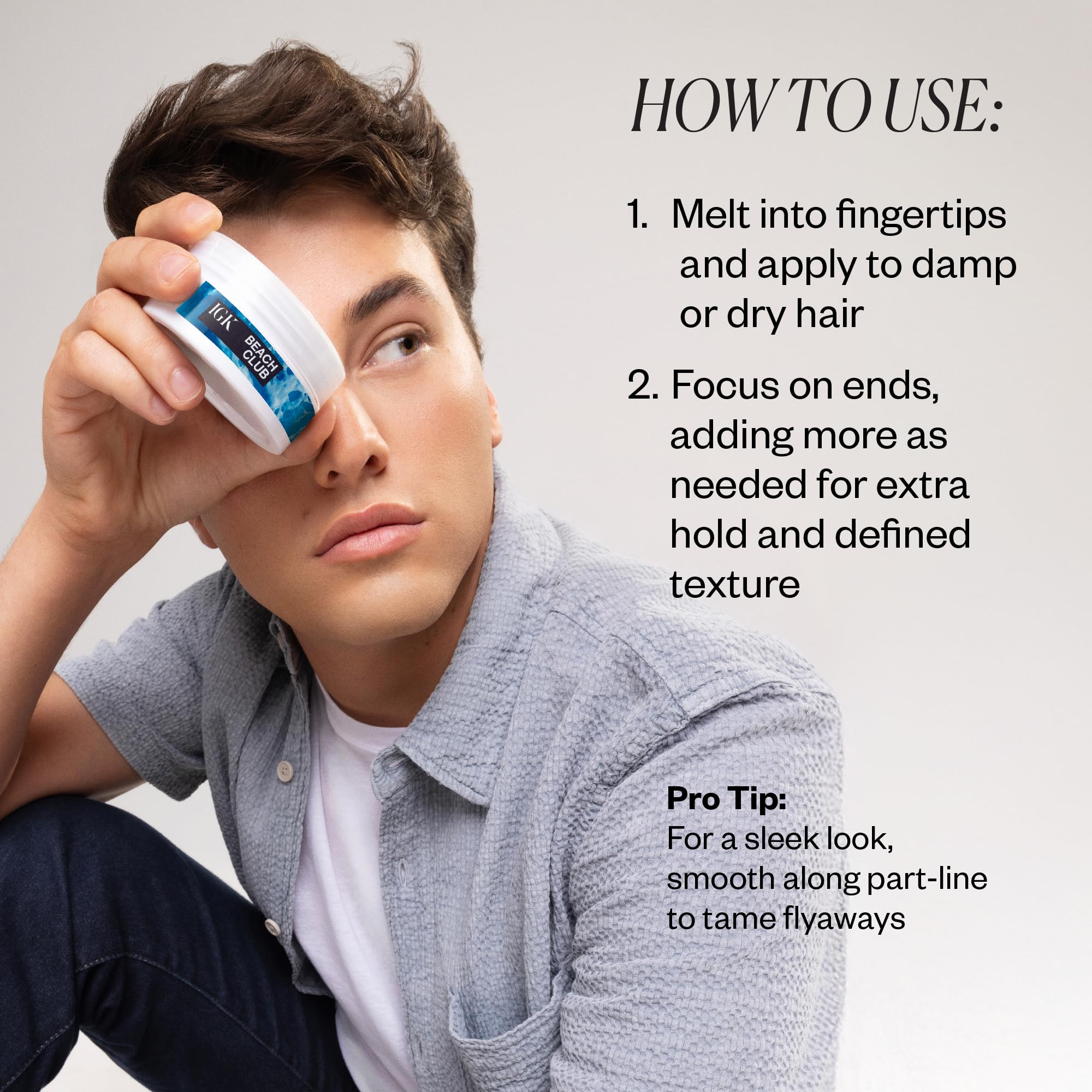 IGK BEACH CLUB Soft Texture Paste | Touchable + Non-Sticky + Hold | Vegan + Cruelty Free | 2 Oz