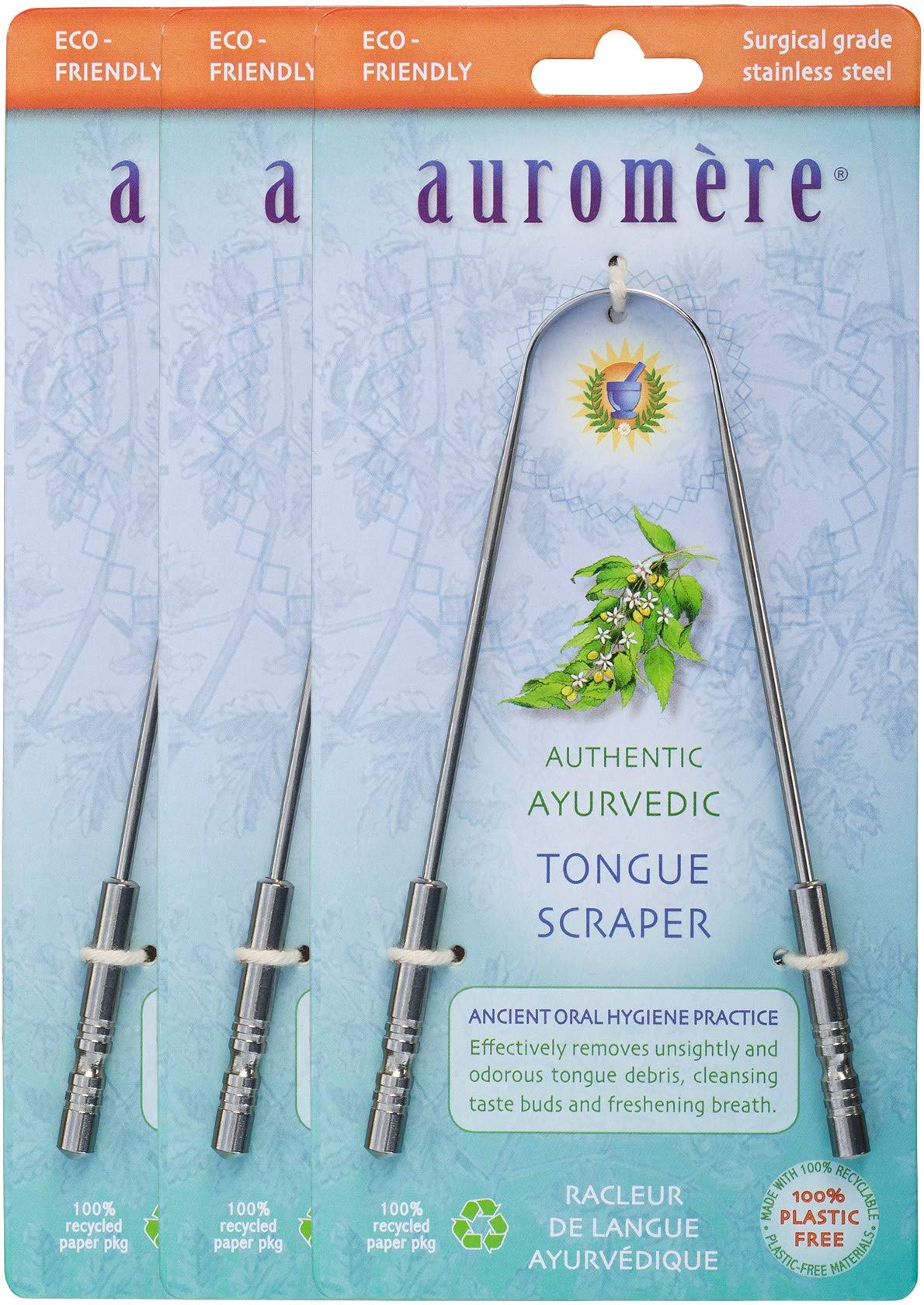 Auromere Stainless Steel Tongue Scraper Cleaner for Bad - Auromere Official Imagery - 7