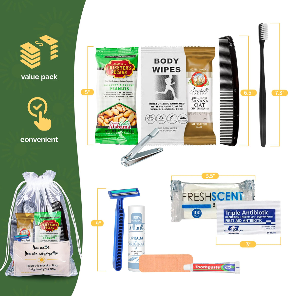 Homeless Care Package Complete Hygiene Kits for homeless - Premium Selection Official Imagery - 7