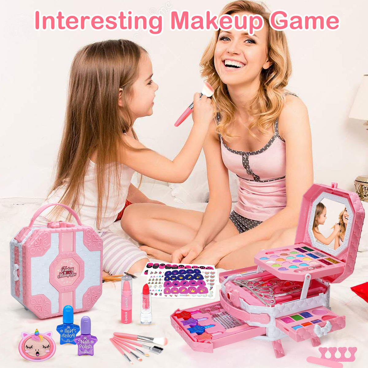 Kids Makeup Sets for Girls 5 8 68 Pcs Kids Makeup Kit for - Aimidola Official Imagery - 8