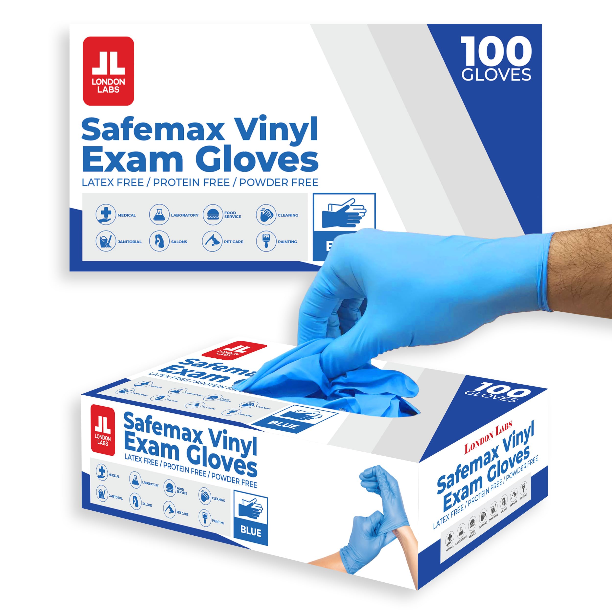 London Labs Synthetic Vinyl Exam Gloves Powder-Free, Latex-Free, - London Labs Official Product View 6
