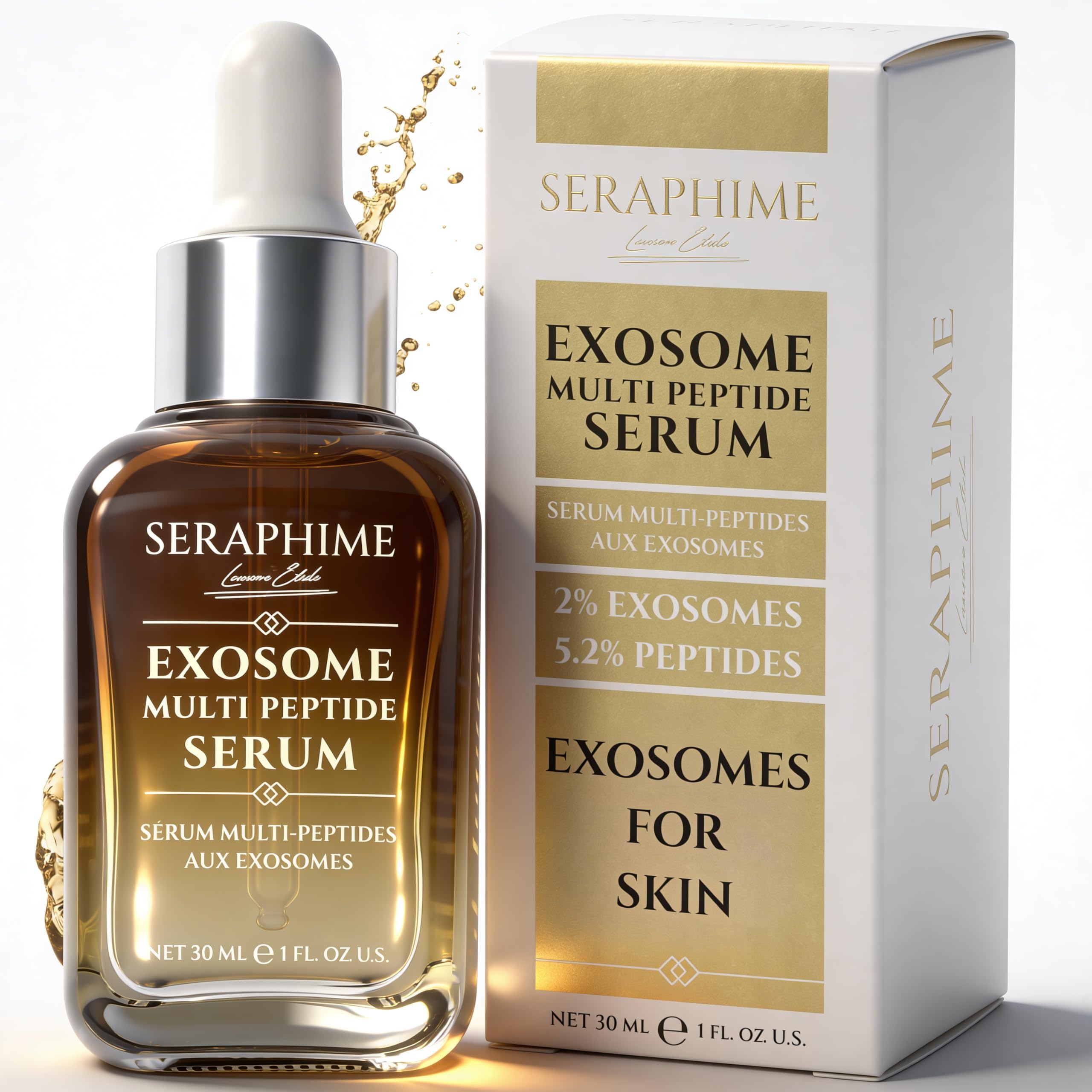 2 Exosomes Serum for Face Multi Peptide GHK Cu Copper - Seraphime Official Product Imagery - 1