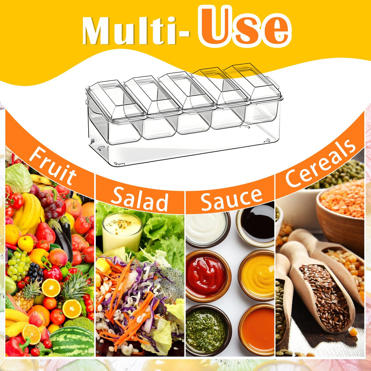 ARSTPEOE Condiment Tray Chilled Condiment Server Bar - ARSTPEOE Official Imagery - 6