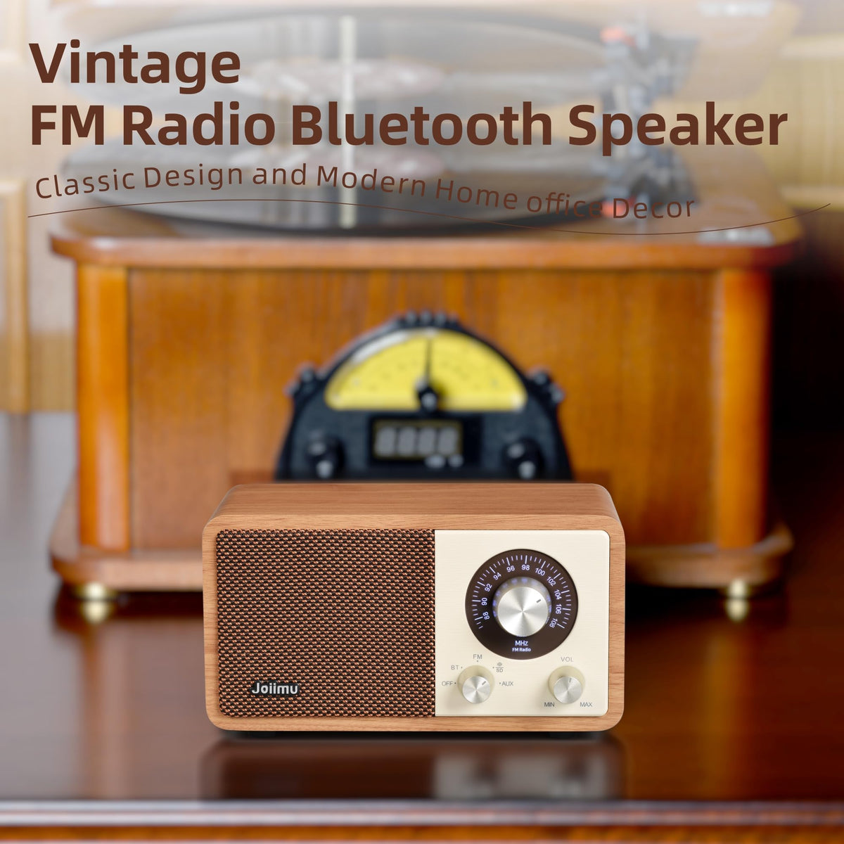 Vintage Radio with Bluetooth Speaker for Home Office Kitchen - Joiimu Official Imagery - 3
