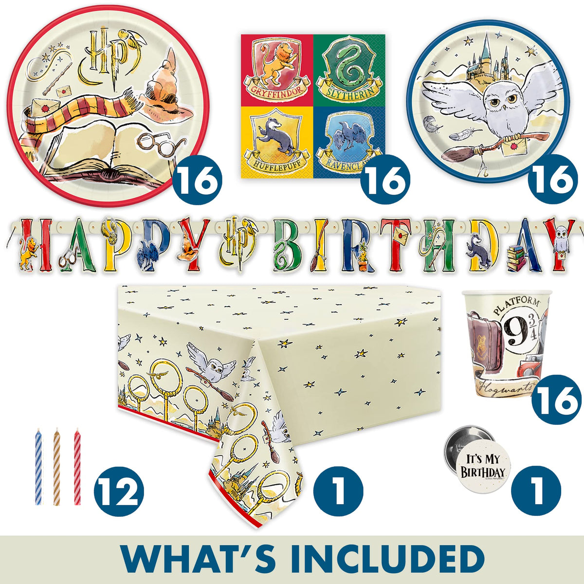 Harry Potter Birthday Decorations for Party with Banner - Unique Official Imagery - 4
