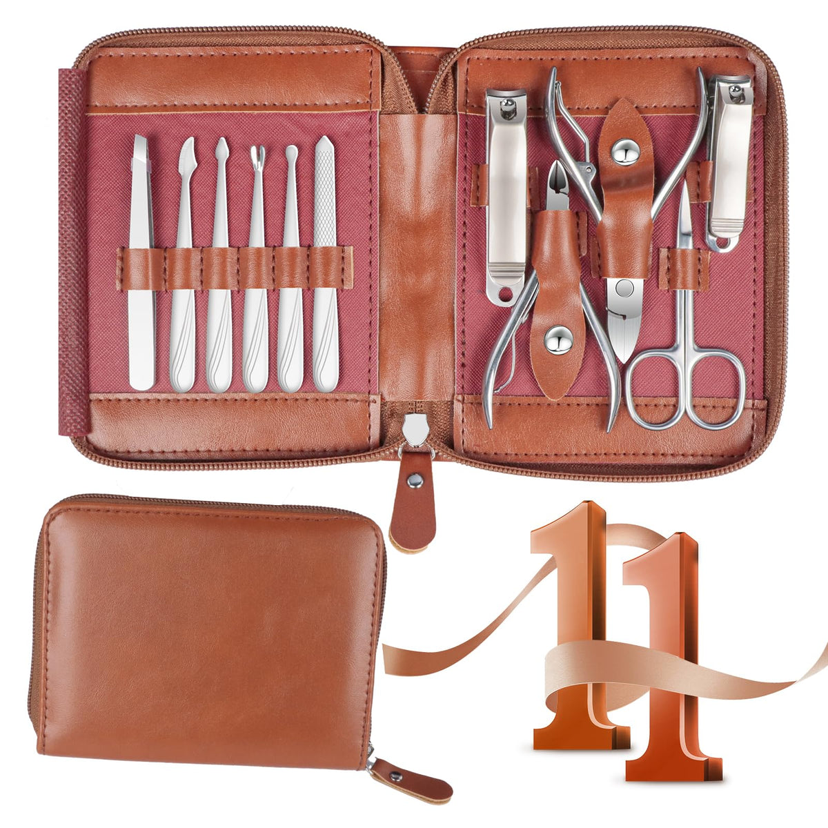 Manicure Set 11 in 1 Stainless Steel Nail Clippers for Men - RedFlow Official Imagery - 1