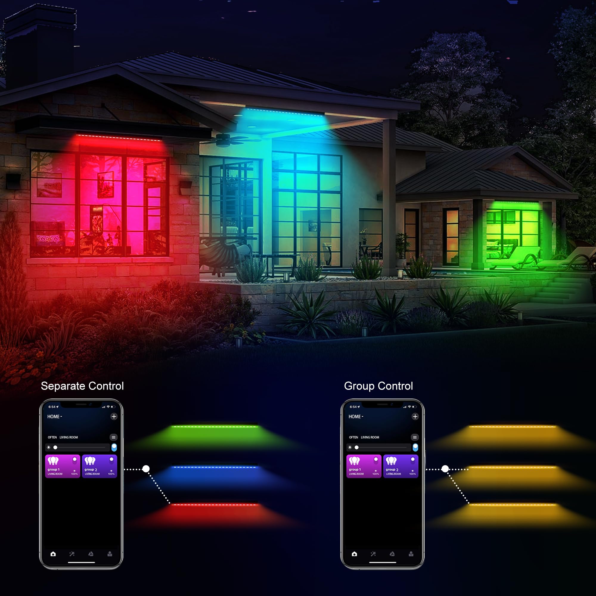 Yasotek 180W RGB Light Bar, RGBCW Wall Washer with APP & RF Remot - Yasotek Official Product View 3