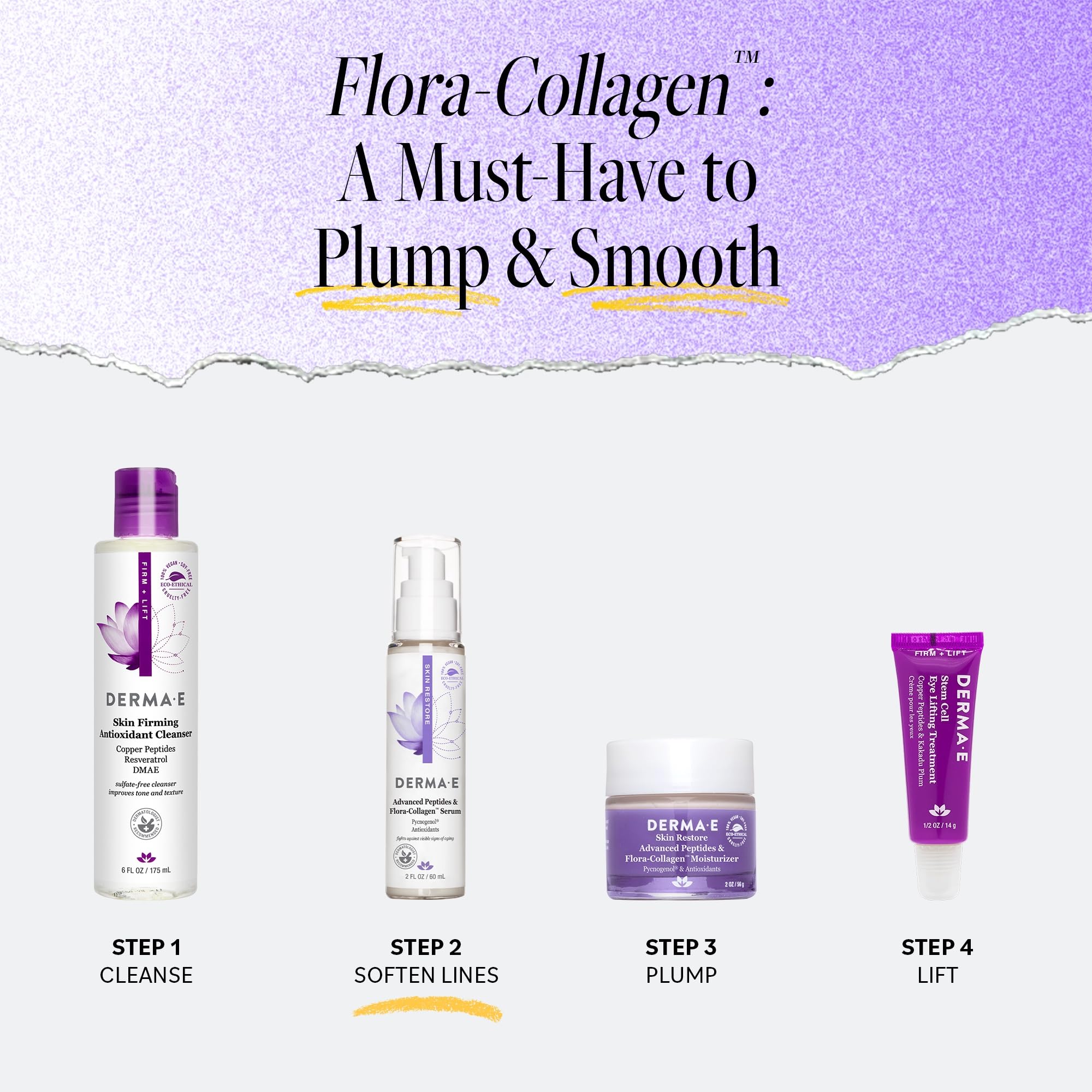 DERMA E Advanced Peptides Flora Collagen Moisturizing Face - Derma E Official Imagery - 6