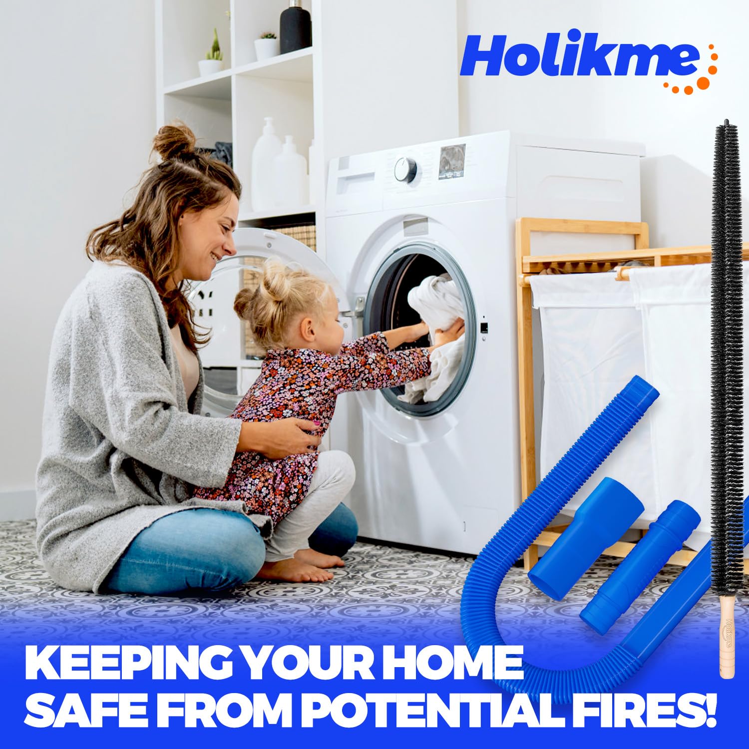 Holikme Dryer Vent Cleaner Kit 2Pack - Lint Vacuum Attachment & B by Holikme - Angle View 8