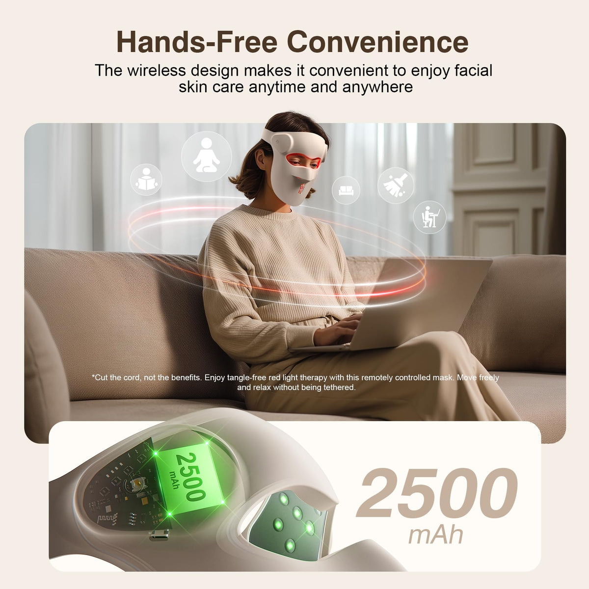 Red Light Therapy Mask for Face 3D LED Face Mask Wireless 9 - pedete Official Imagery - 5