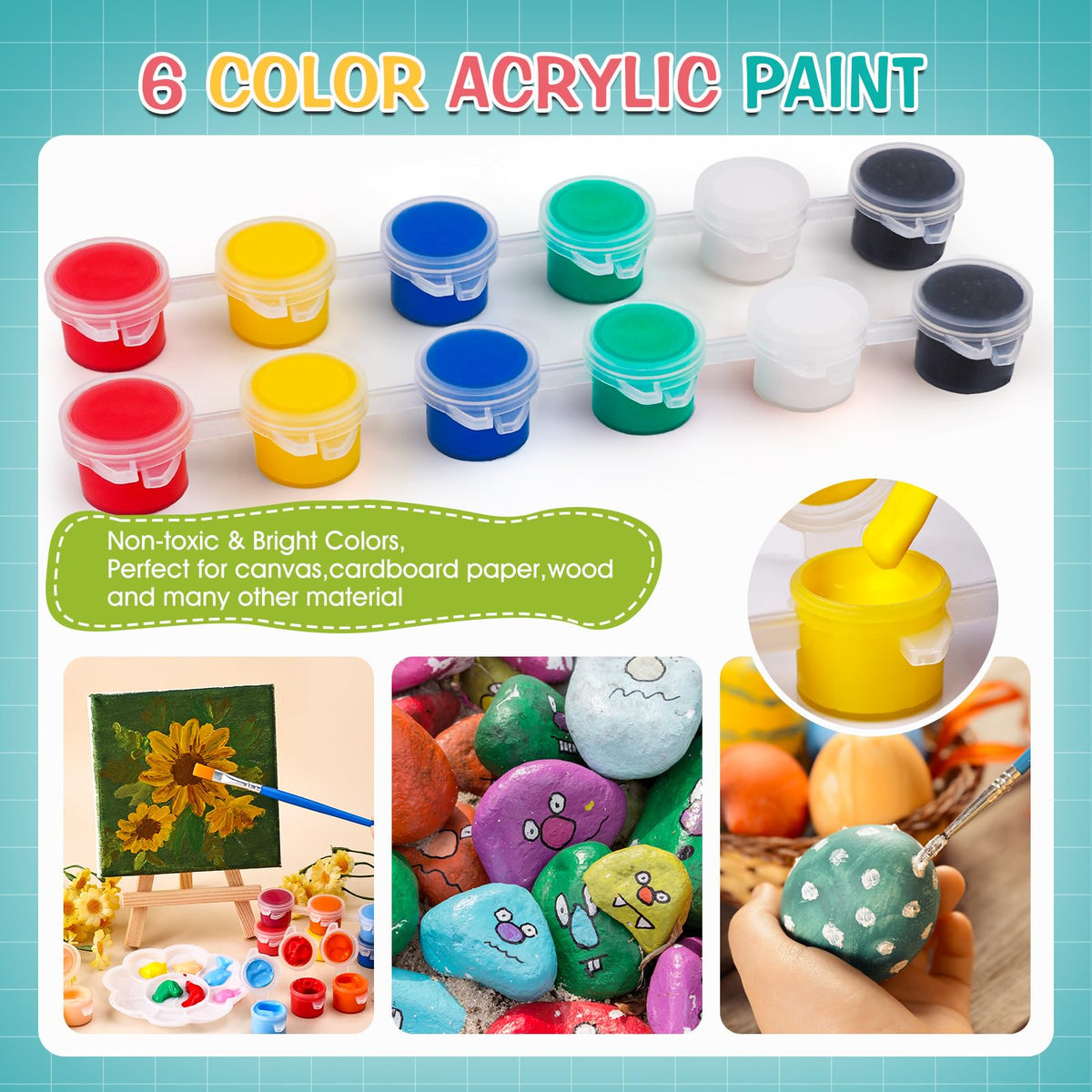 ESRICH 20 Set Canvas Painting Kit Mini Acrylic Paint Set - ESRICH Official Imagery - 6