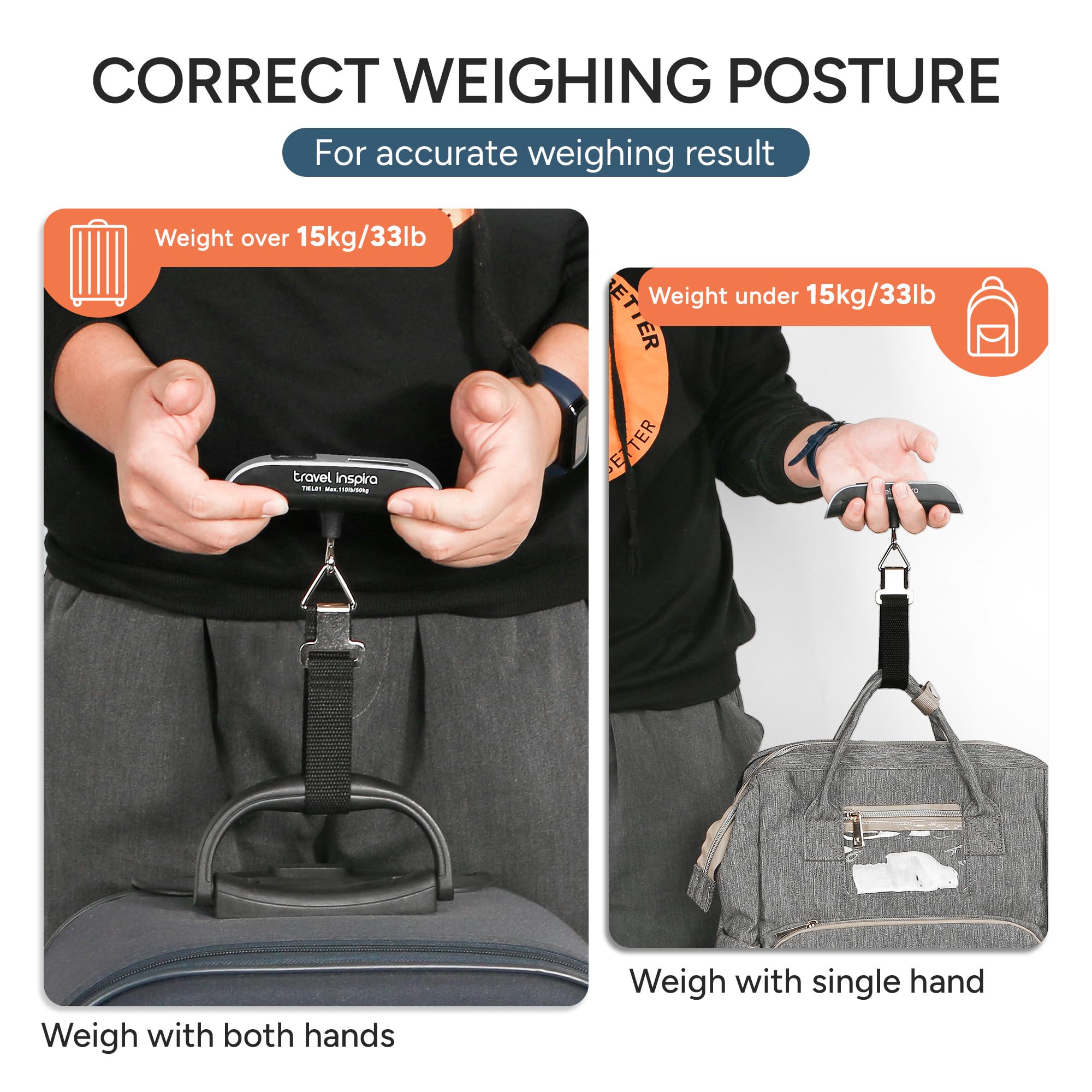 travel inspira Digital Luggage Scale – Portable Hanging Suitcase - travel inspira Official Product View 4