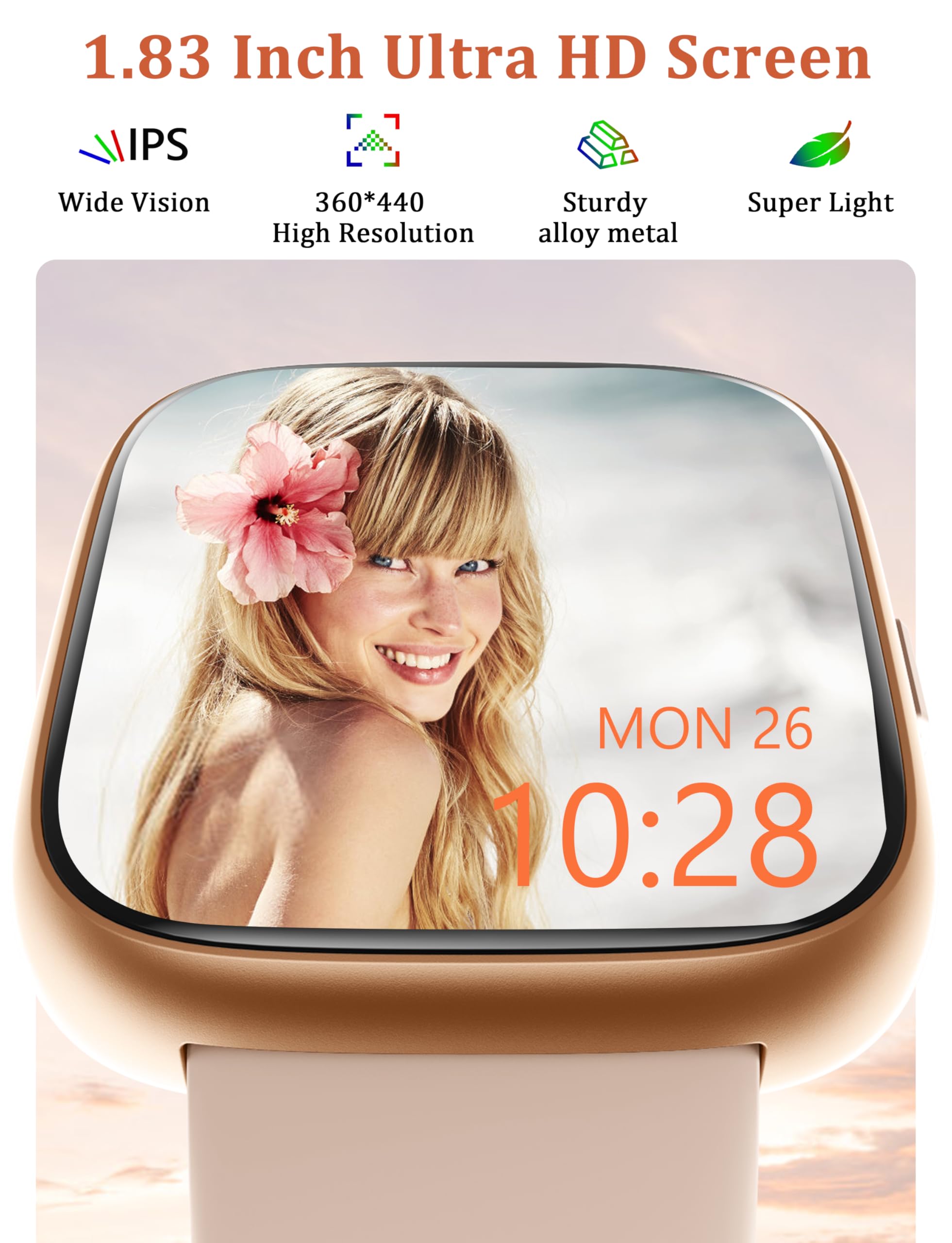 LODIMEKE Smart Watch, Alexa Built-in, Answer/Make Calls 44mm Smartwatc - View 3