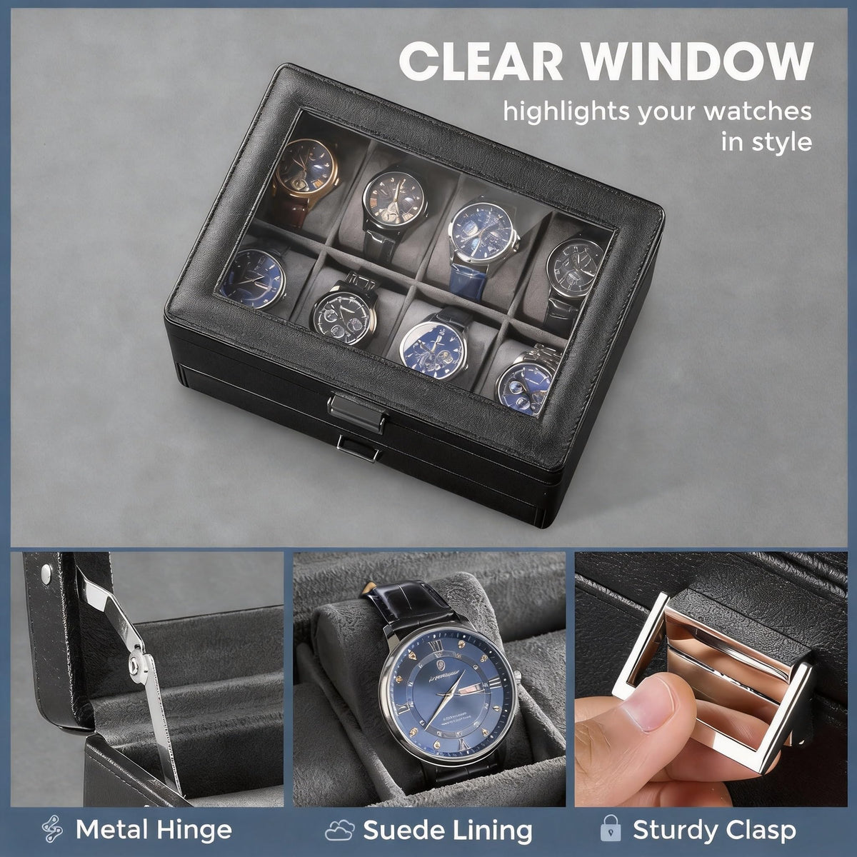 ProCase Premium Watch Box for Men Jewelry Organizer Box with - ProCase Official Imagery - 5