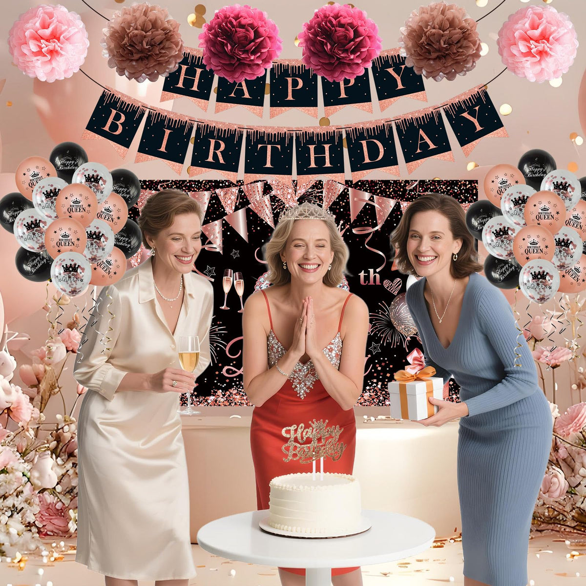 Happy Birthday Party Decorations for Women Girls - JKIYT Official Imagery - 3