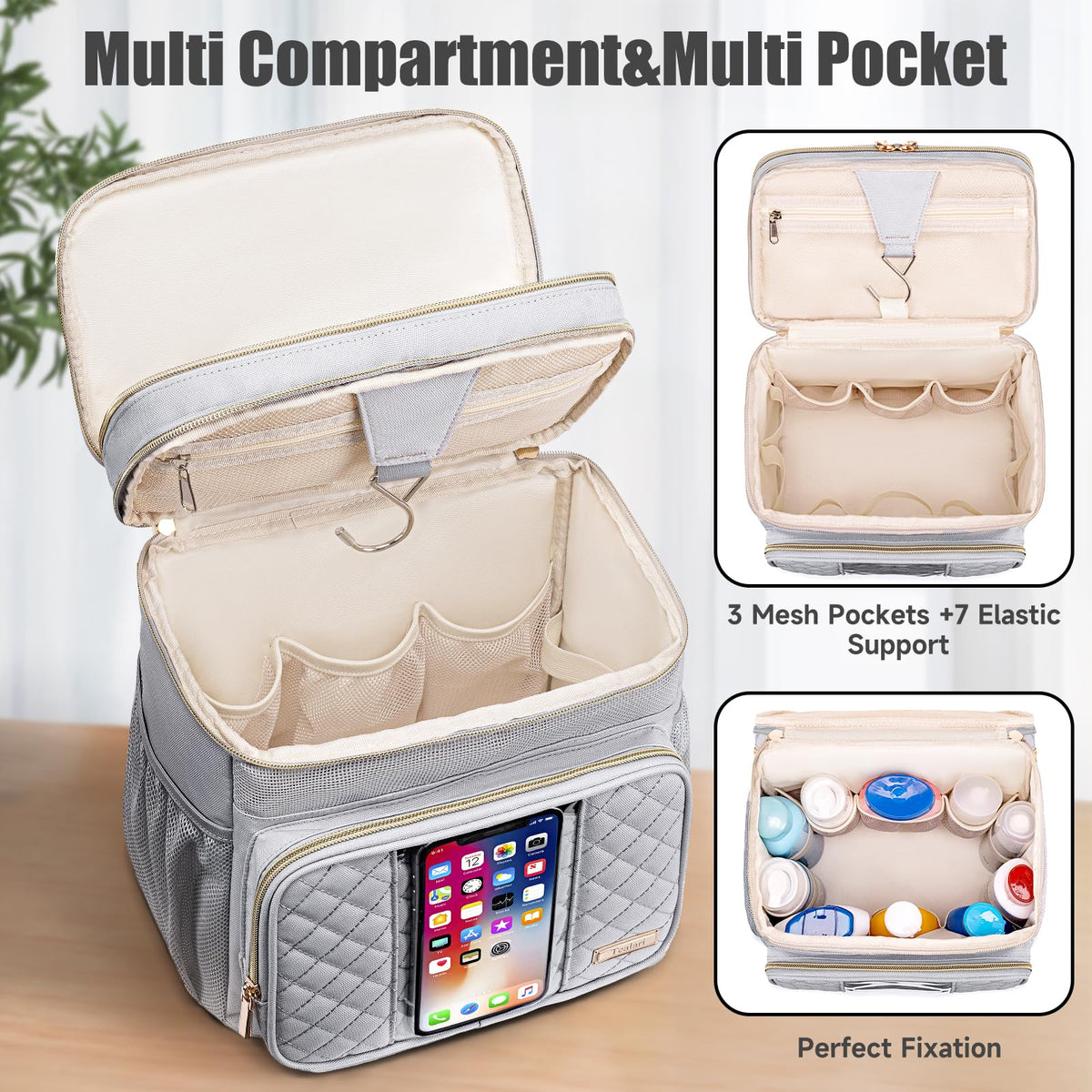 Tealari Large Toiletry Bag for Women Men Bathroom Bag Water - Tealari Official Imagery - 6