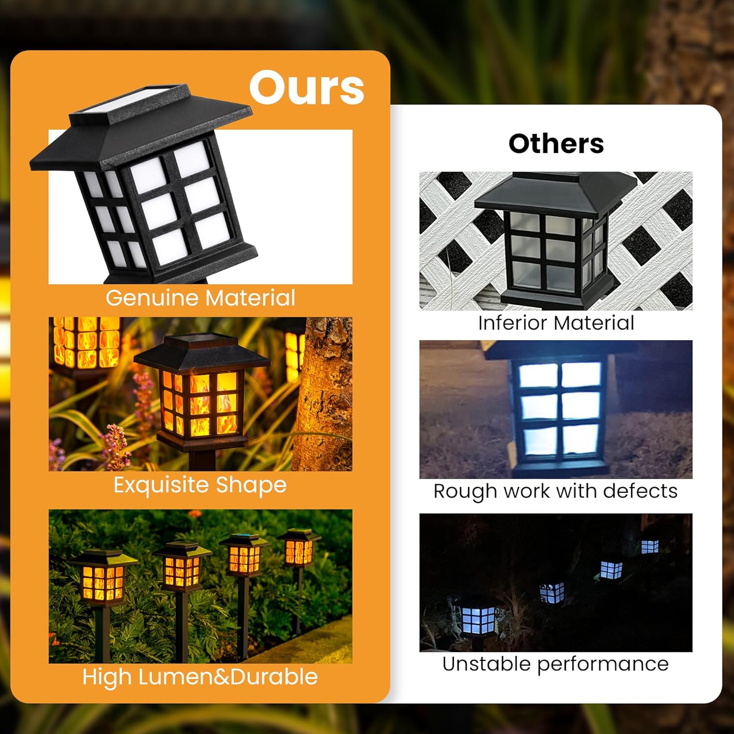 GIGALUMI Solar Lights for Outside,12 Pack Flickering Flame LED Solar Outdoor Lights