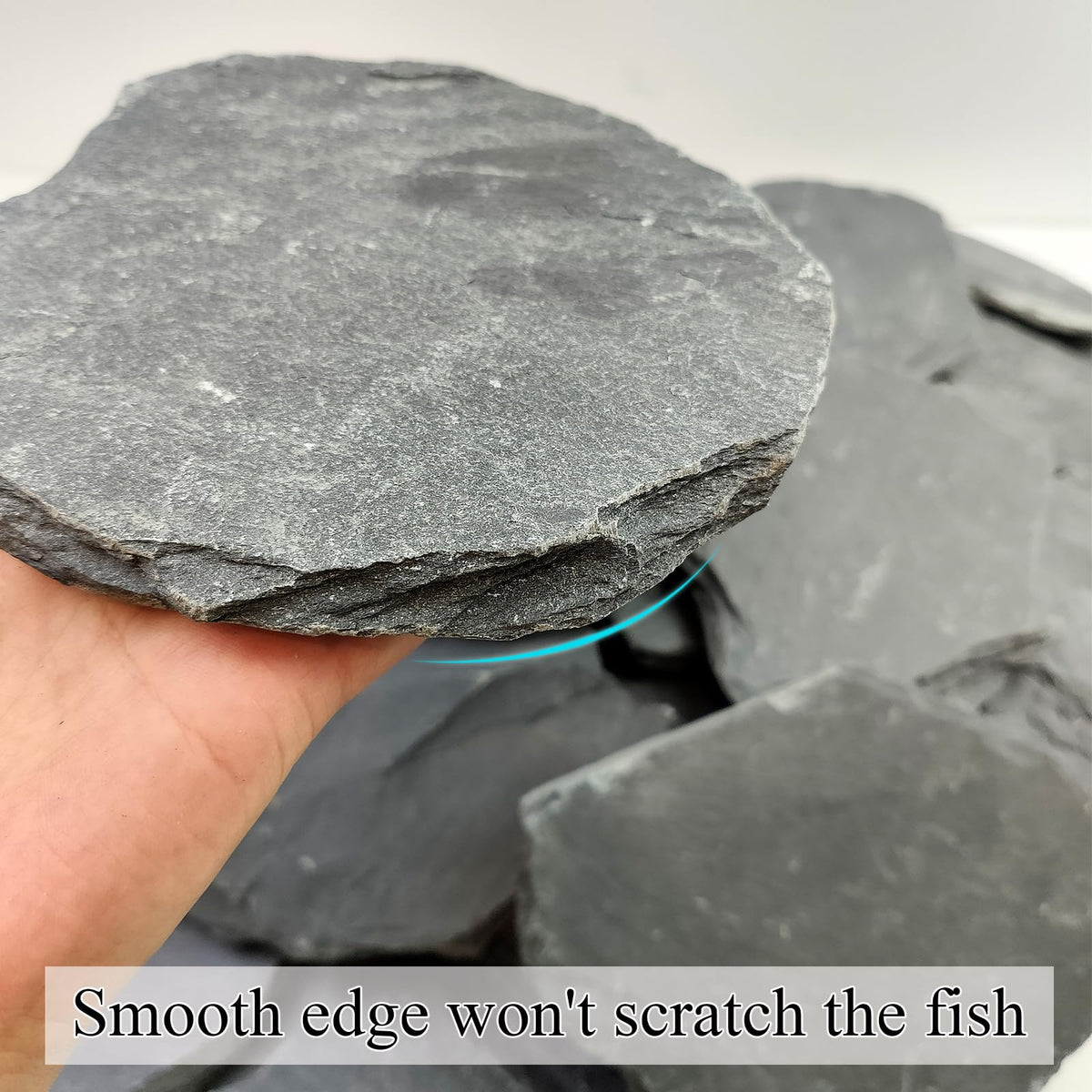 Slate Rock for Aquarium 5 7 Inch Polished Natural Stone - YISZM Official Imagery - 4
