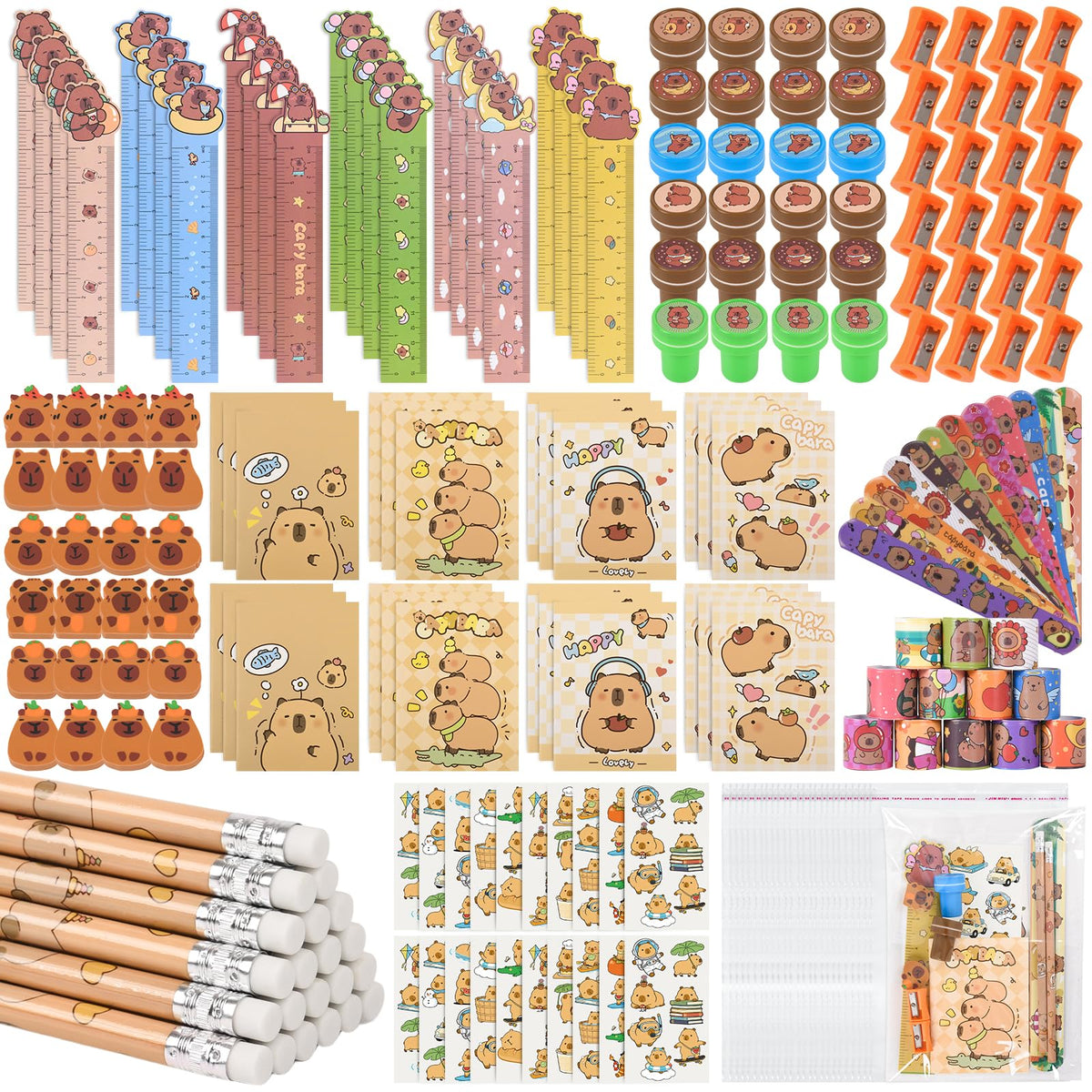 Ulema 216Pcs Cute Capybara Stationery Party Favors Supplies - Ulema Official Imagery - 1