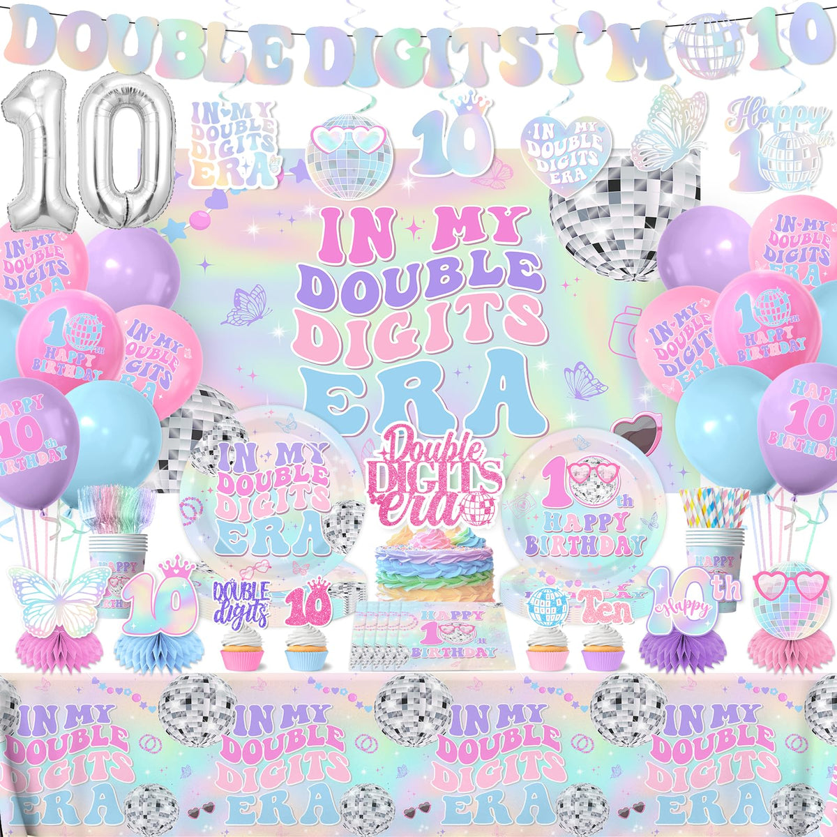 10th Birthday Decorations for Girl 198pcs In My Double - Gexlaju Official Imagery - 1