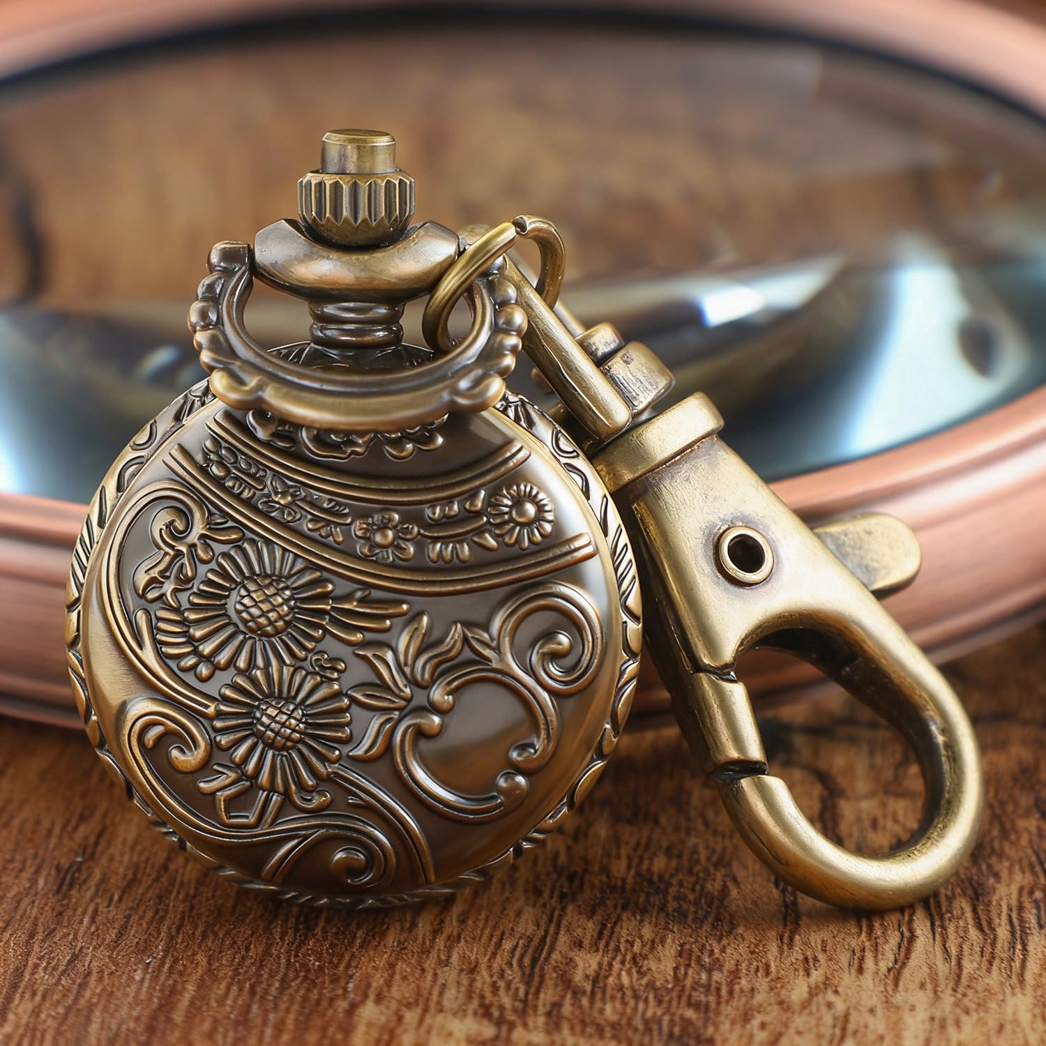 Tiong Vintage Quartz Pocket Watch – Keychain & Necklace