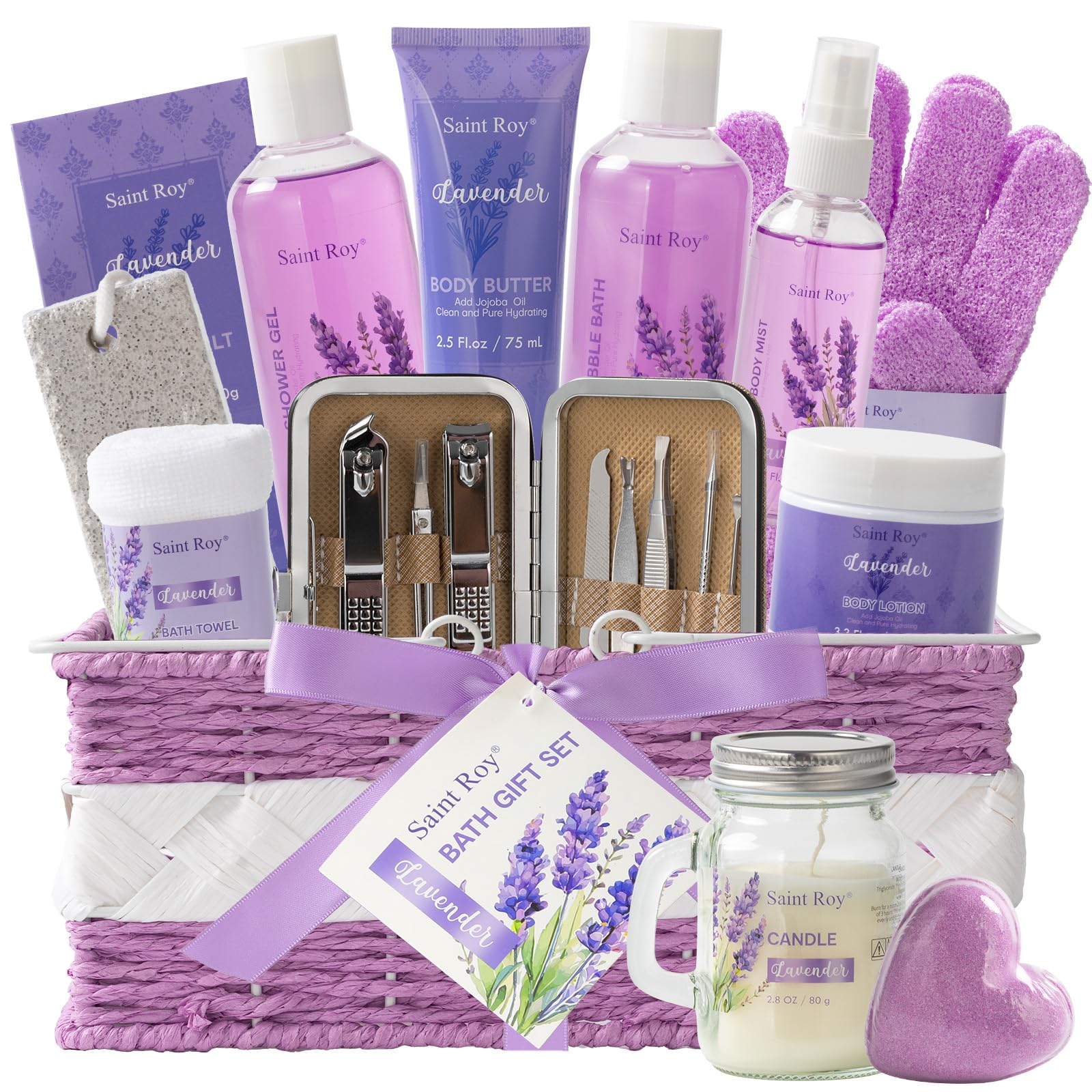 Spa Bath &amp; Body Gifts for Women, Jasmine Peony Spa Gift - Saint Roy