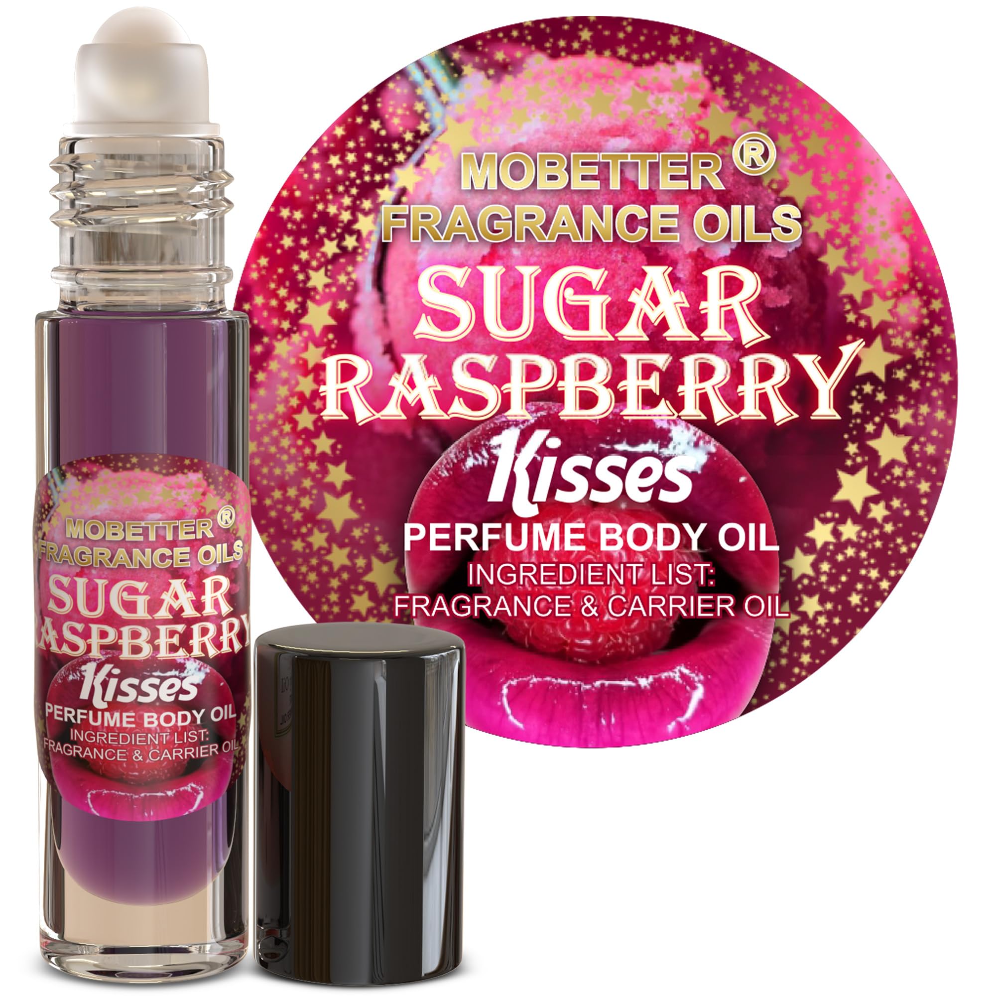 MO BETTER FRAGRANCE OILS Sugar Raspberry Kisses Perfume Body Oil - Product Imagery