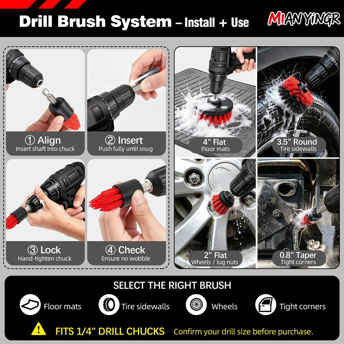 32Pcs Red Car Detailing Kit Brush Set Cleaning Kit with - MIANYINGR Official Imagery - 3