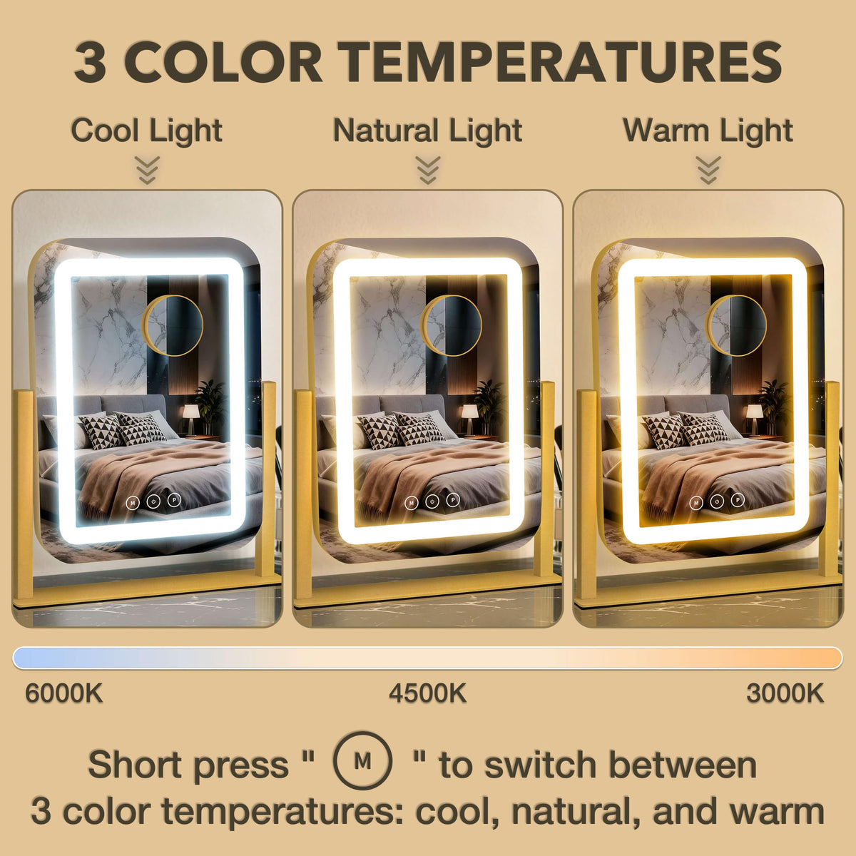 12 13 9 Vanity Mirror with Lights LED Makeup Mirror - Shinerva Official Imagery - 4