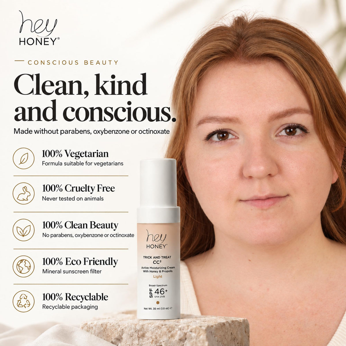 Hey Honey Trick and Treat Moisturizing CC Cream SPF 46 - Hey Honey Official Imagery - 8