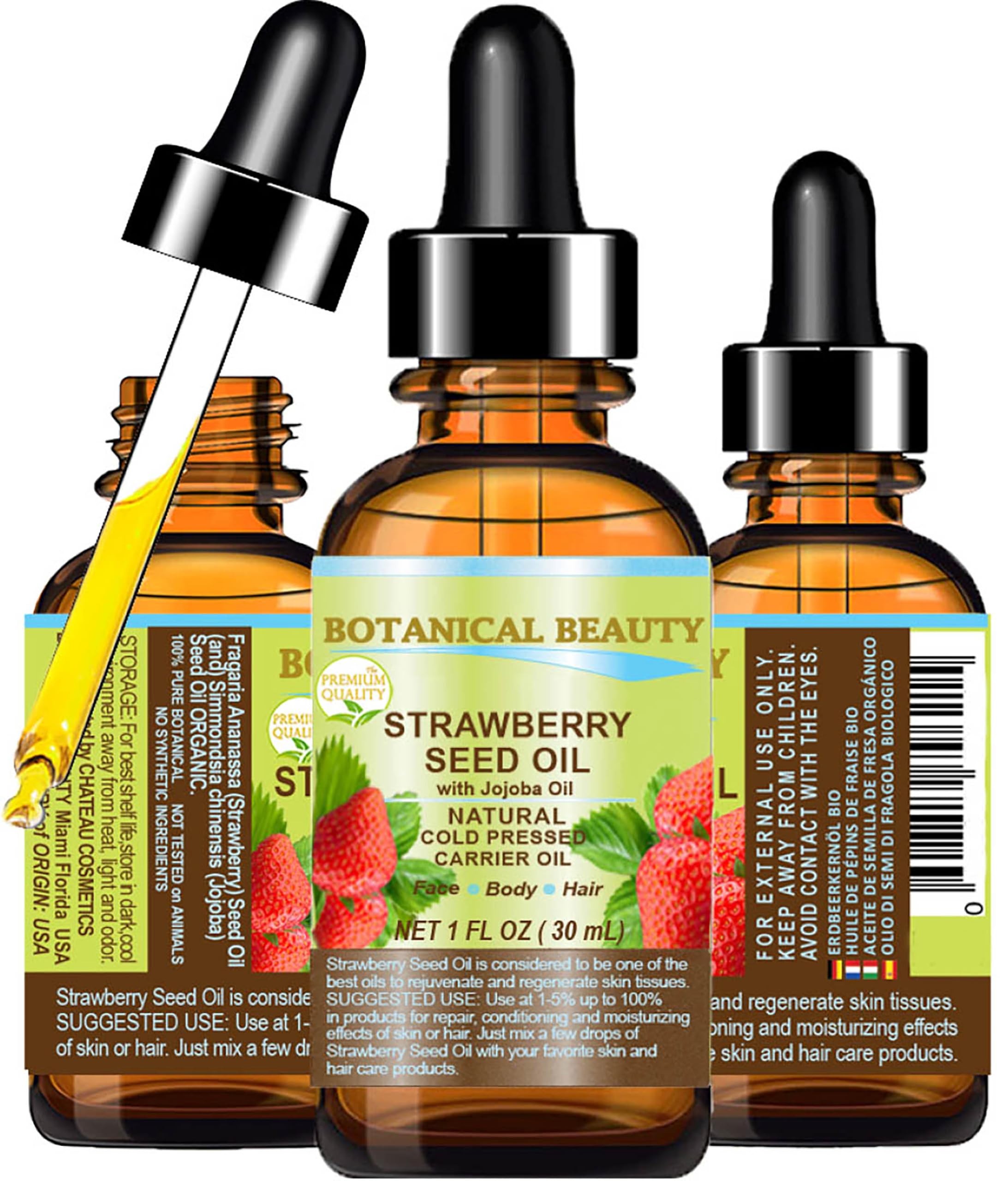 Botanical Beauty STRAWBERRY SEED OIL 100% Pure Natural Moisturizer. Cold - Botanical Beauty Official Product View 7