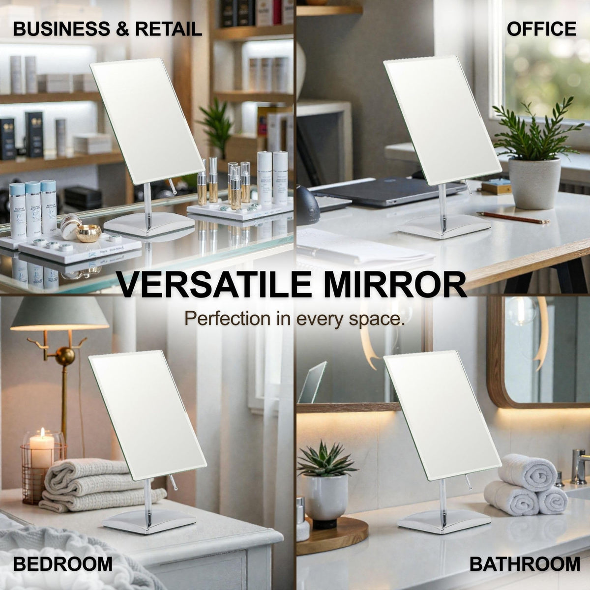 Large Table Desk Mirror with Stand 9 8 x 7 - MIRRORVANA Official Imagery - 5