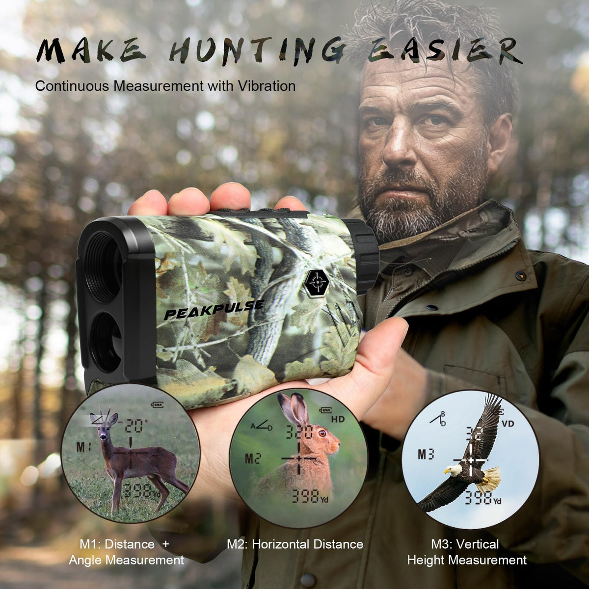 Hunting Range Finder 1400Yds 6X Angle Height Spare Batt - PEAKPULSE Official Imagery - 5