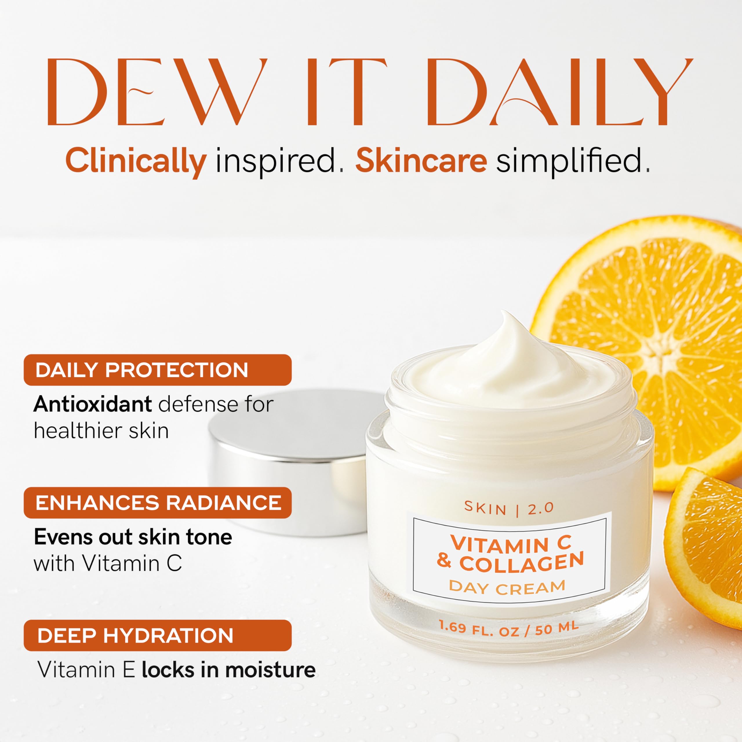 Skin 2.0 Vitamin C & Collagen Face Moisturizer - Dermatologist Tested & Anti - Skin 2.0 Official Product View 4