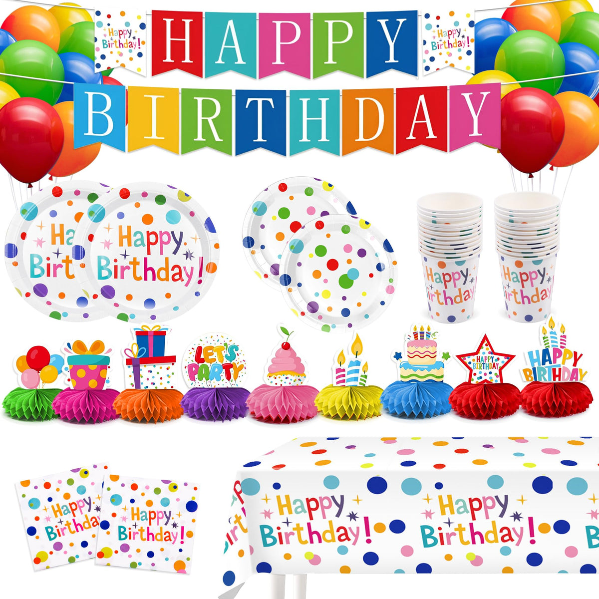 127Pcs Happy Birthday Party Supplies Decorations Set - VVSBPL Official Imagery - 1