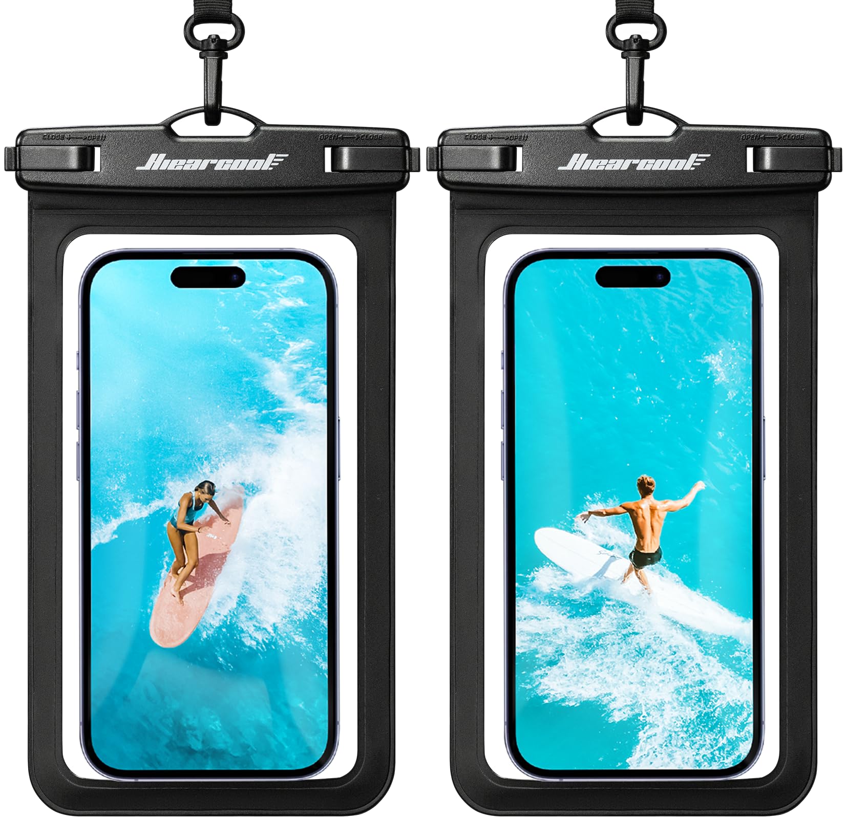 Hiearcool Waterproof Phone Pouch, Waterproof Phone Case, Black&Green 2 - Pack - Hiearcool Official Product View 8