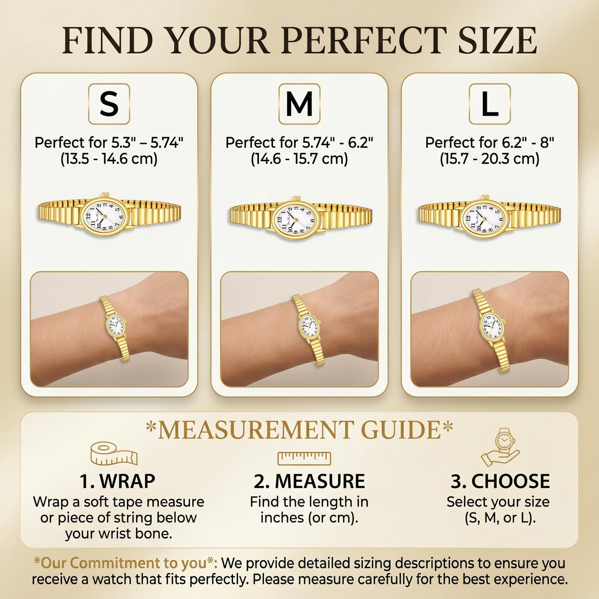 Diaofendi 3 Sizes Small Gold Watches for Women - Diaofendi Official Imagery - 4