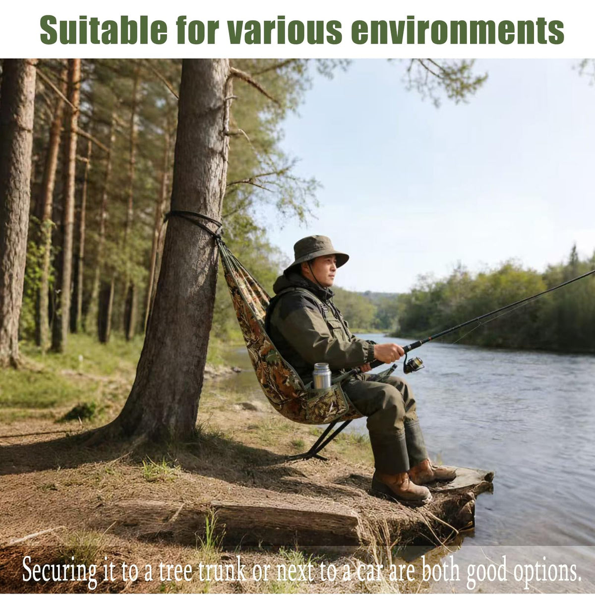 Outdoor Low Profile Hunting Chair Camping Chair Camo Hangs - NeoBorder Official Imagery - 8