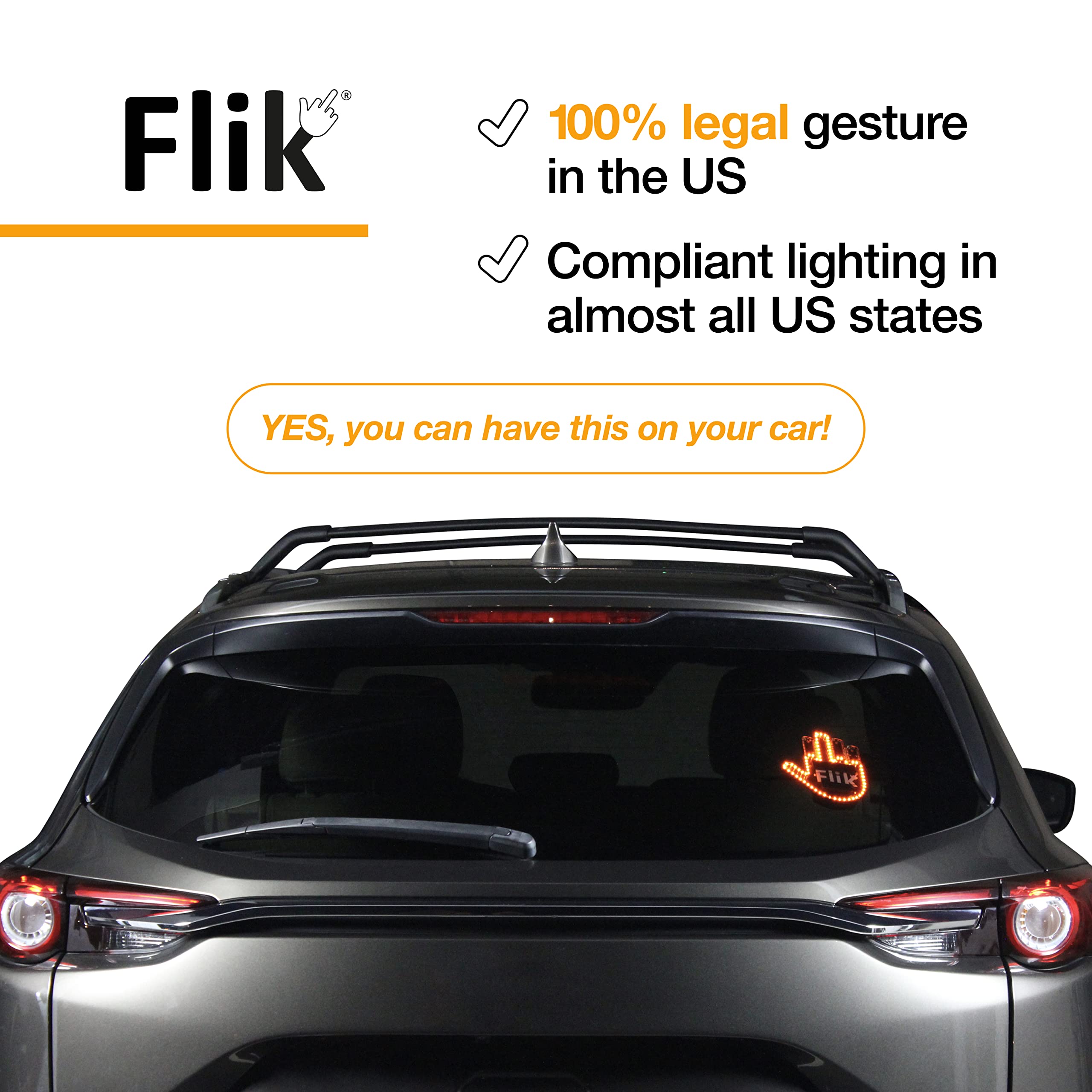 Flik THE ORIGINAL Middle Finger Light - Give The Bird & Wave to Drivers - Hottes - Flik Official Product View 2