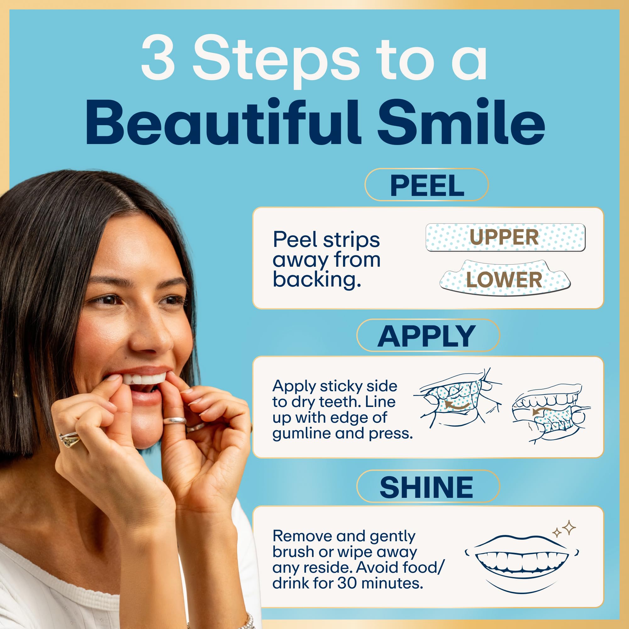 Lumineux Teeth Whitening Strips, Peroxide Free, 9 Treatments (1 Month) - Lumineux Official Product View 7
