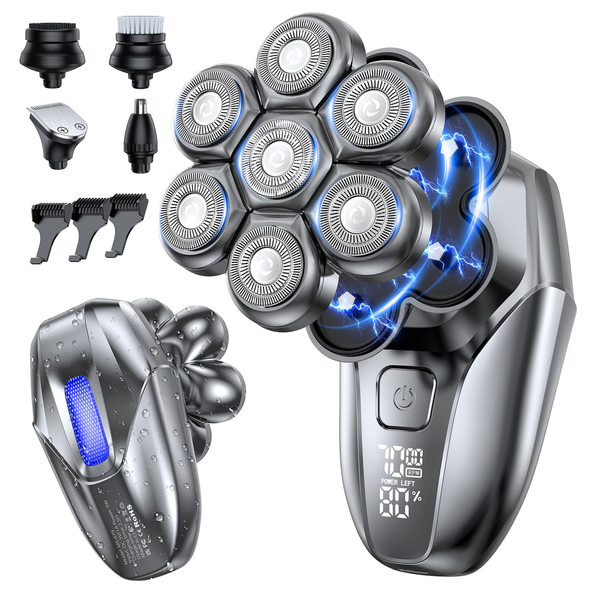 Head Shavers for Bald Men 5 in 1 Electric Shaver 7D Floating - Vylto Official Imagery - 1