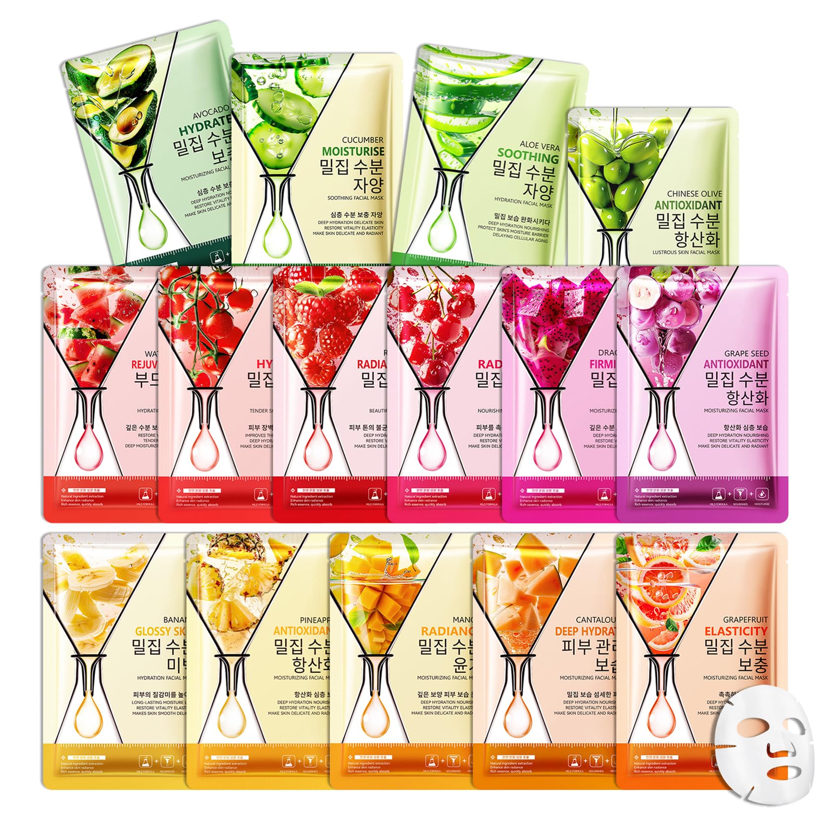 10PCS Hydrating Facial Sheet Mask,Moisturizing Face Masks - JunKuJK